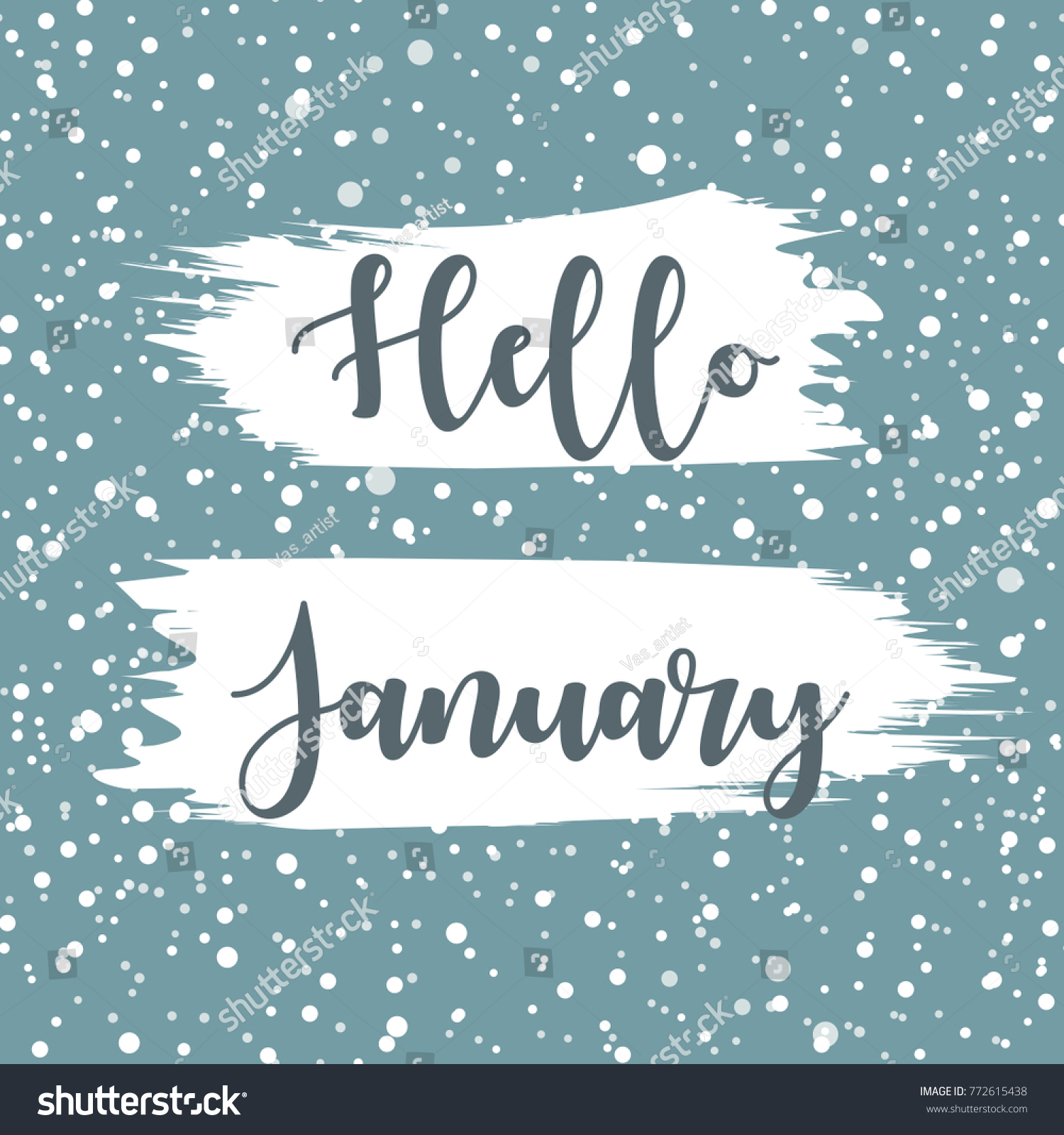 Hello January Winter Vector Hand Drawn Stock Vector (Royalty Free ...