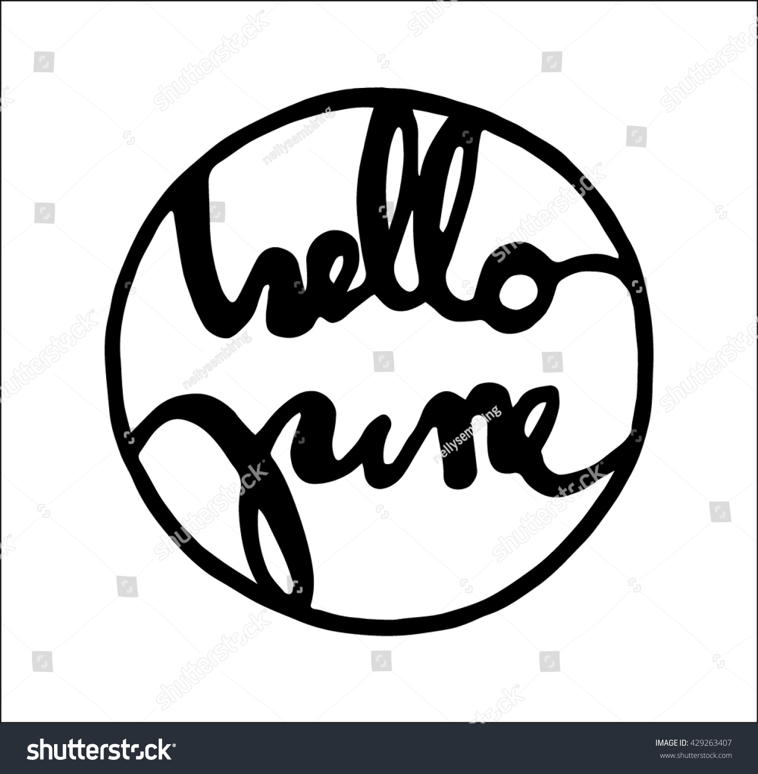 Hello June Quote Modern Calligraphy On Stock Vector Royalty Free