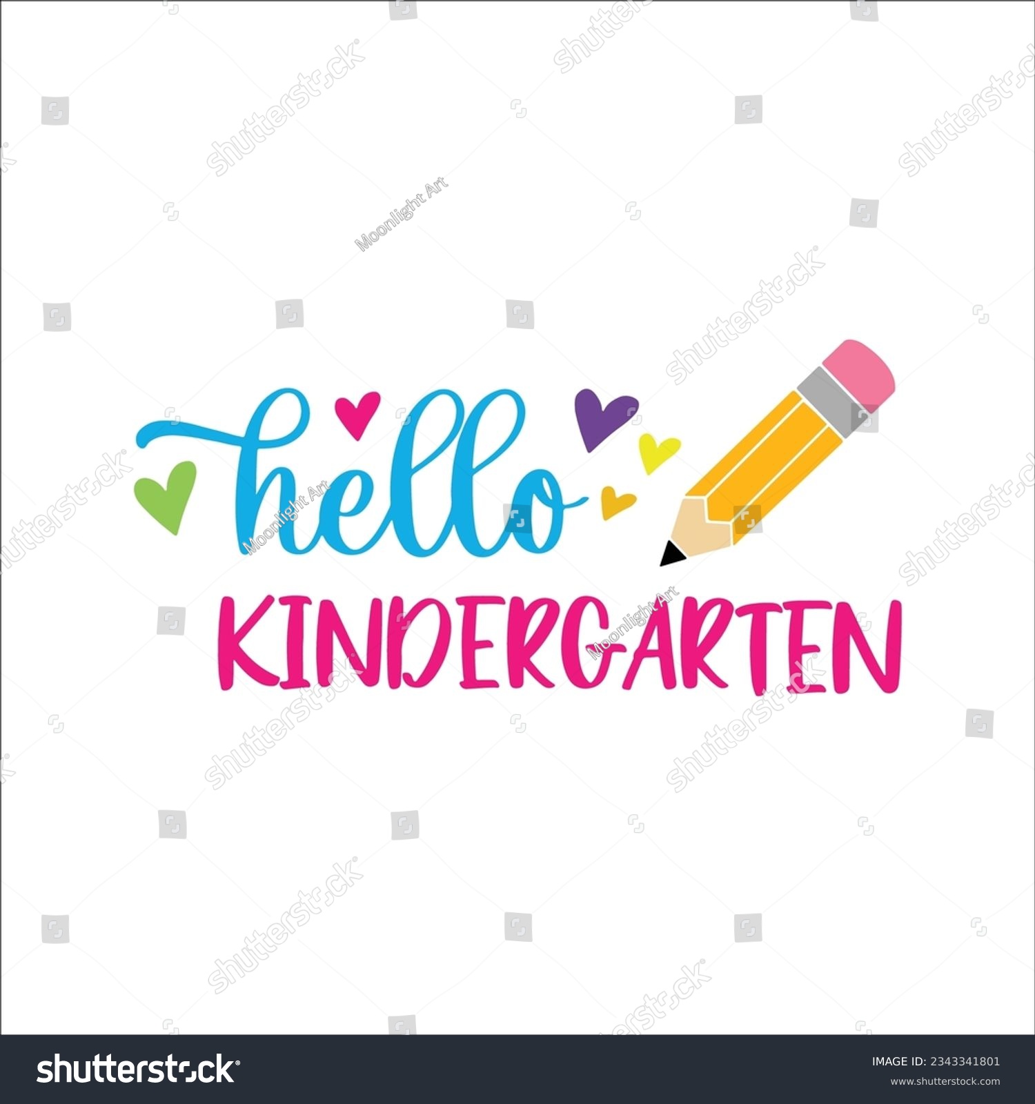 SVG of Hello Kindergarten, Hello Kindergarten SVG, First day of School SVG Decal Files, cut files for cricut, svg files for Cricut svg