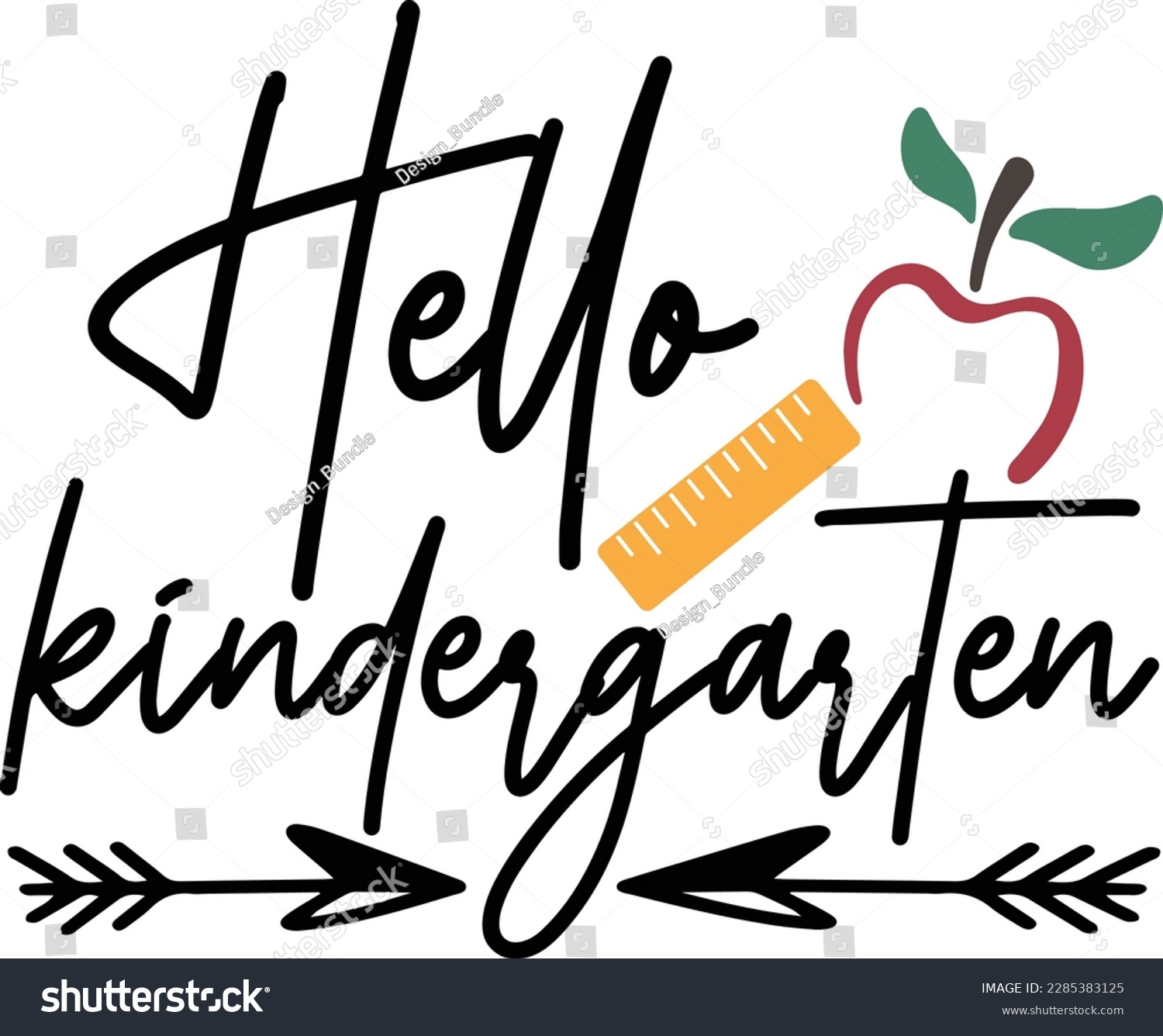 SVG of Hello kindergarten svg ,Teacher svg Design, Back to school svg design svg