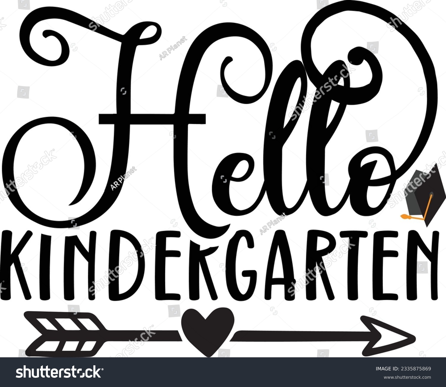 SVG of Hello Kindergarten Vector SVG Design svg