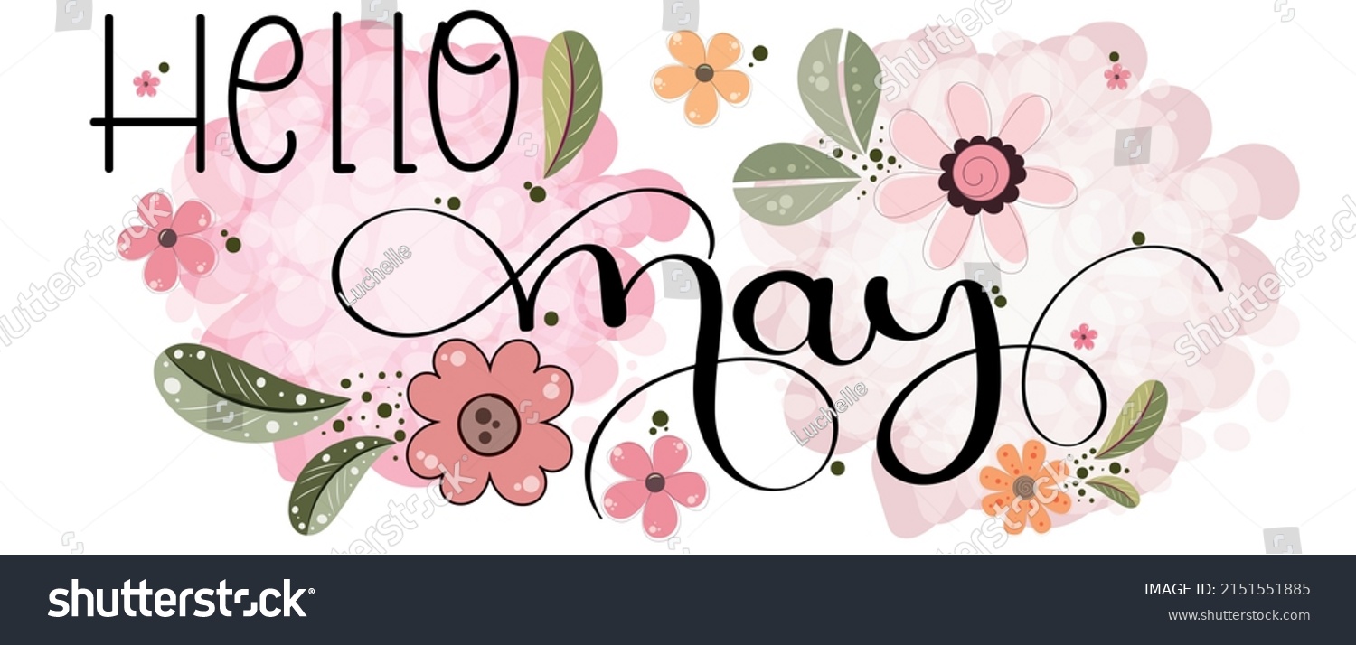 Hello May May Month Vector Flowers Stock Vector (Royalty Free ...