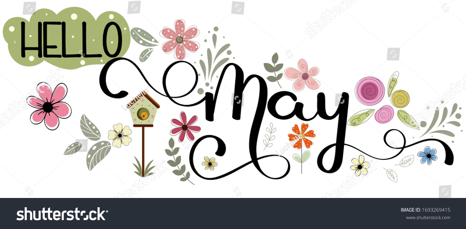 Hello May May Month Vector Flowers Stock Vector (Royalty Free) 1693269415