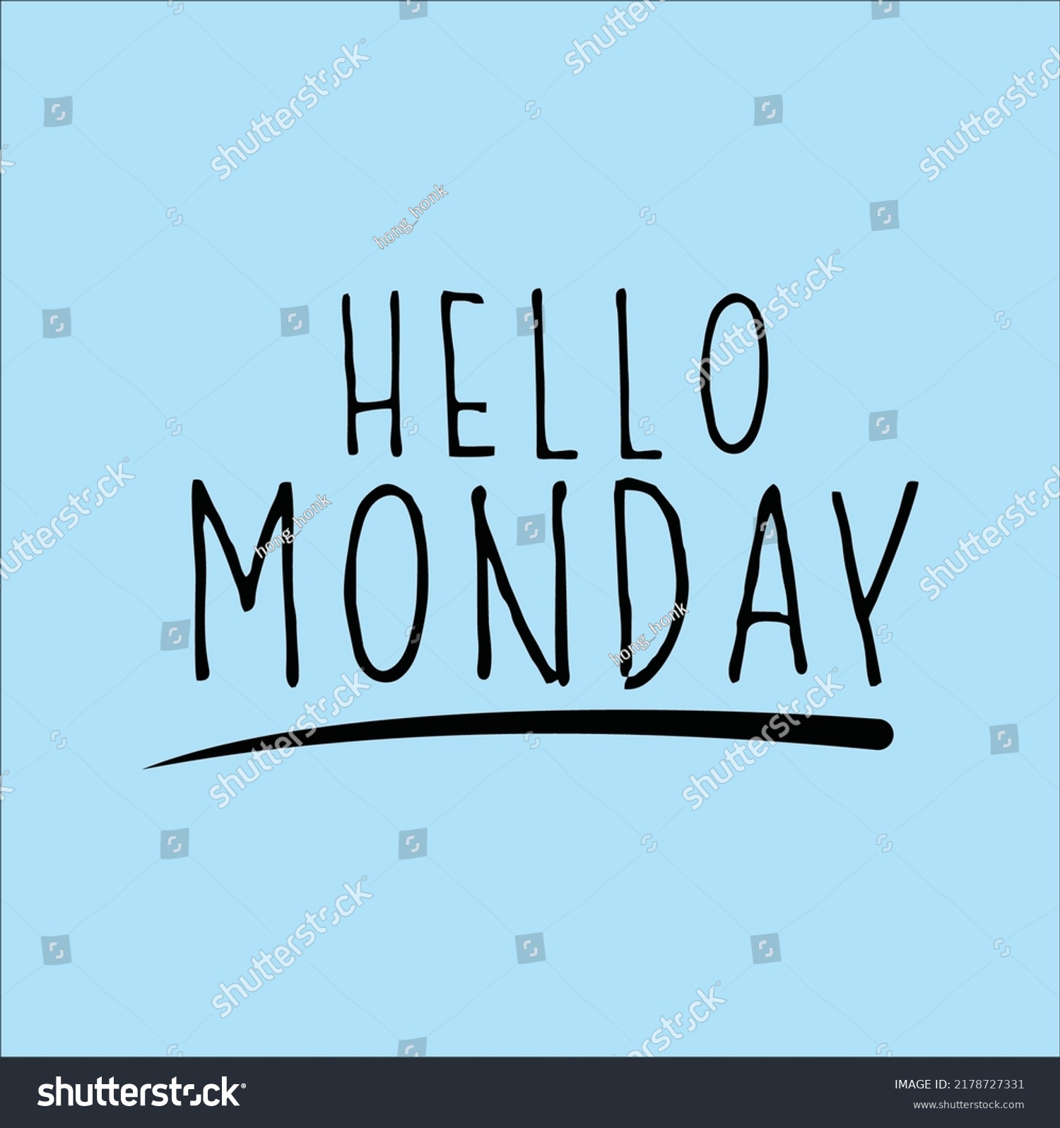 Hello Monday Letter Calligraphy Illustration Line Stock Vector (Royalty ...