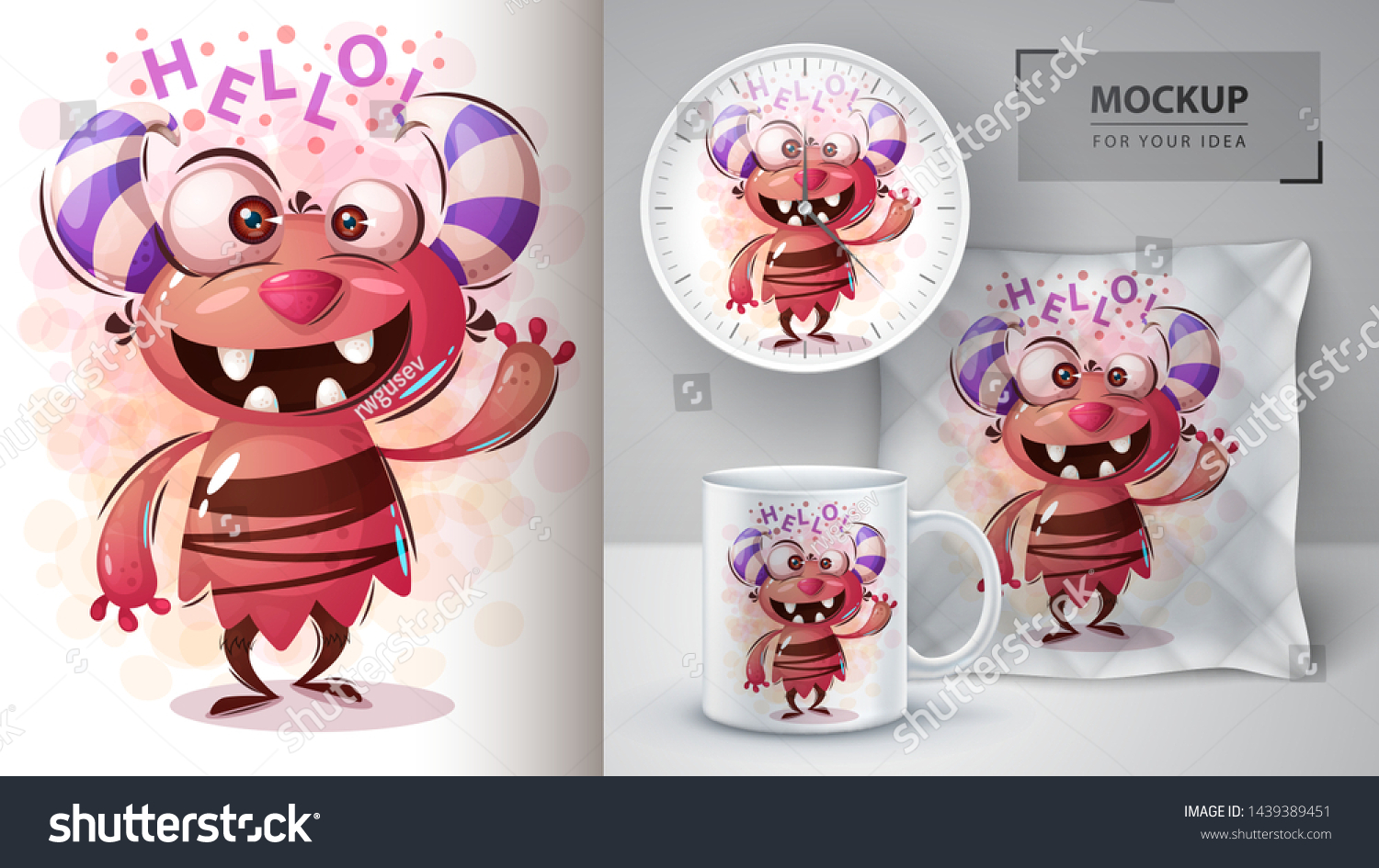 Download Hello Monster Mockup Your Idea Vector Stock Vector Royalty Free 1439389451