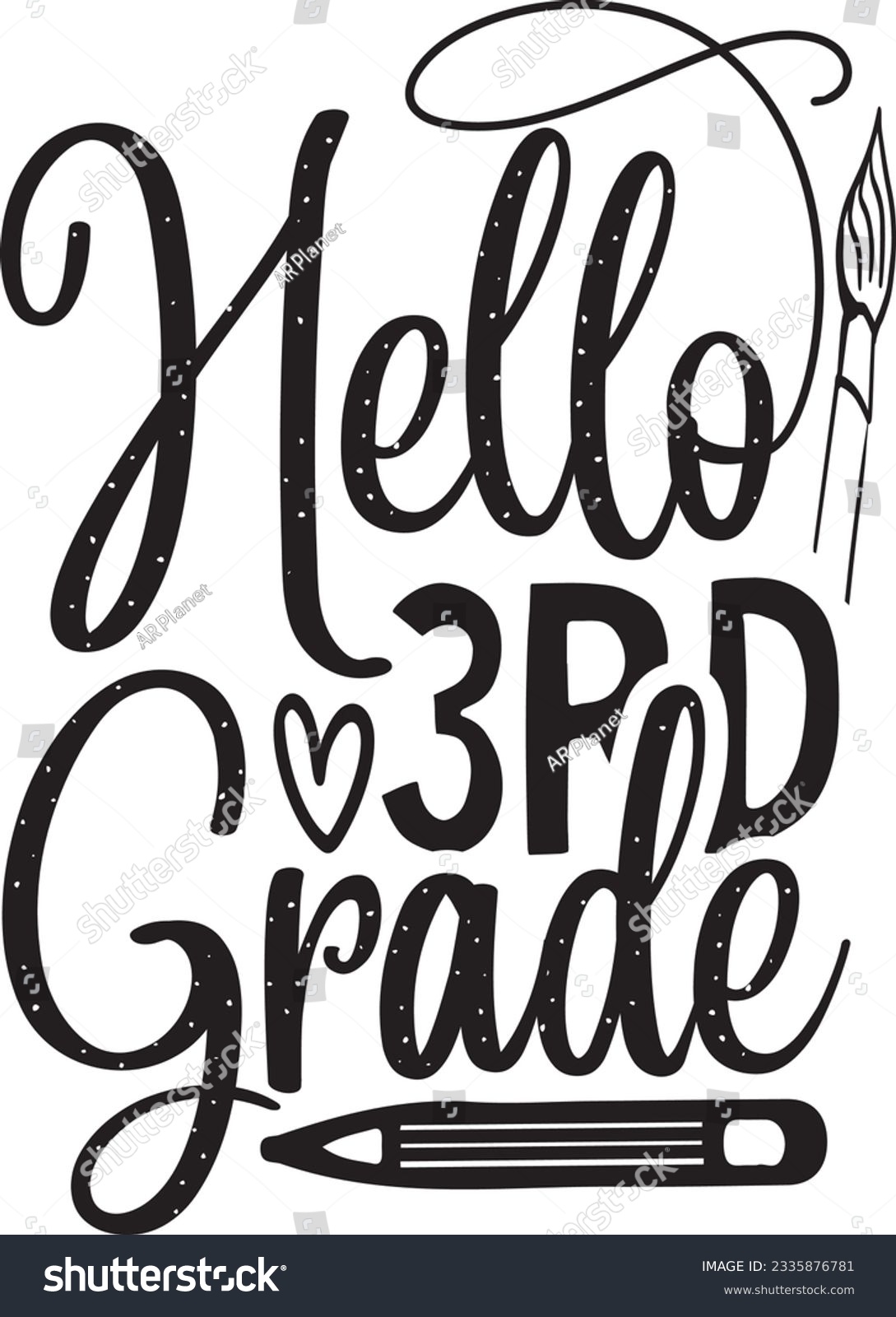 SVG of Hello 3rd Grade SVG Design svg