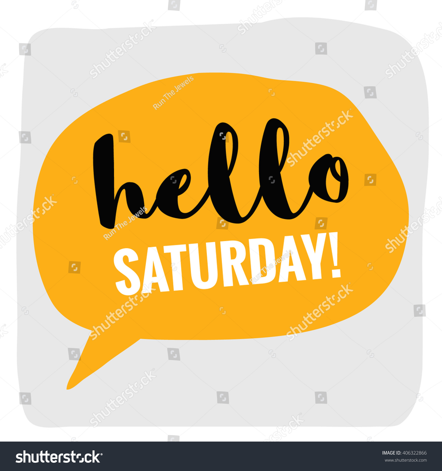 Hello Saturday Vector Flat Design Brush Stock Vector Royalty Free