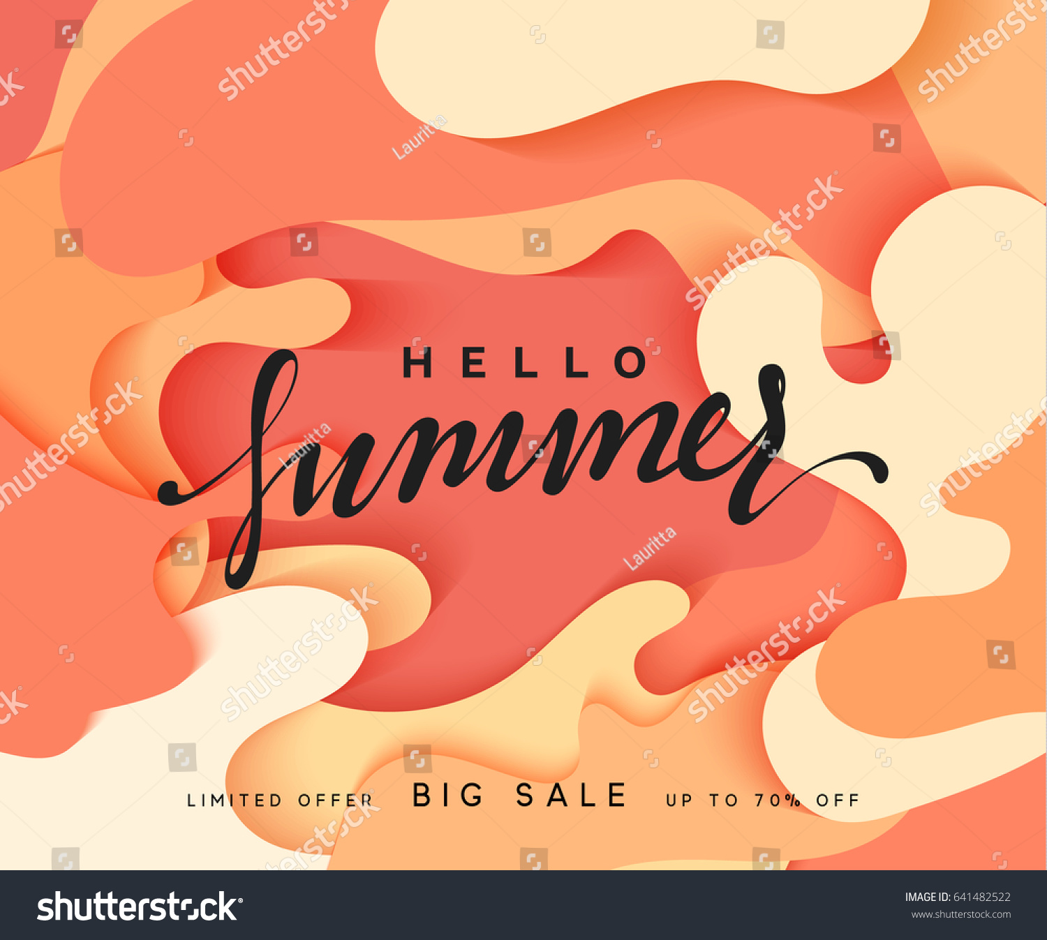 Hello Summer Banner Melted 3d Colorful Stock Vector (Royalty Free ...