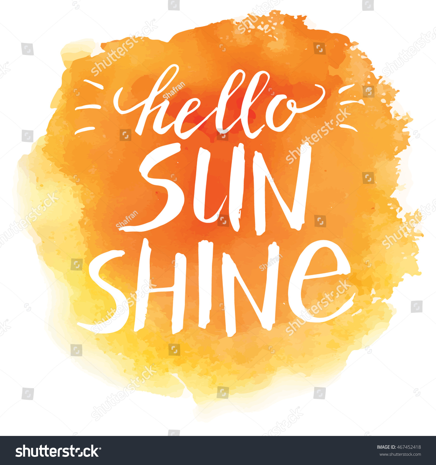 Hello Sunshine Hand Written Vector Lettering Stock Vector Royalty Free