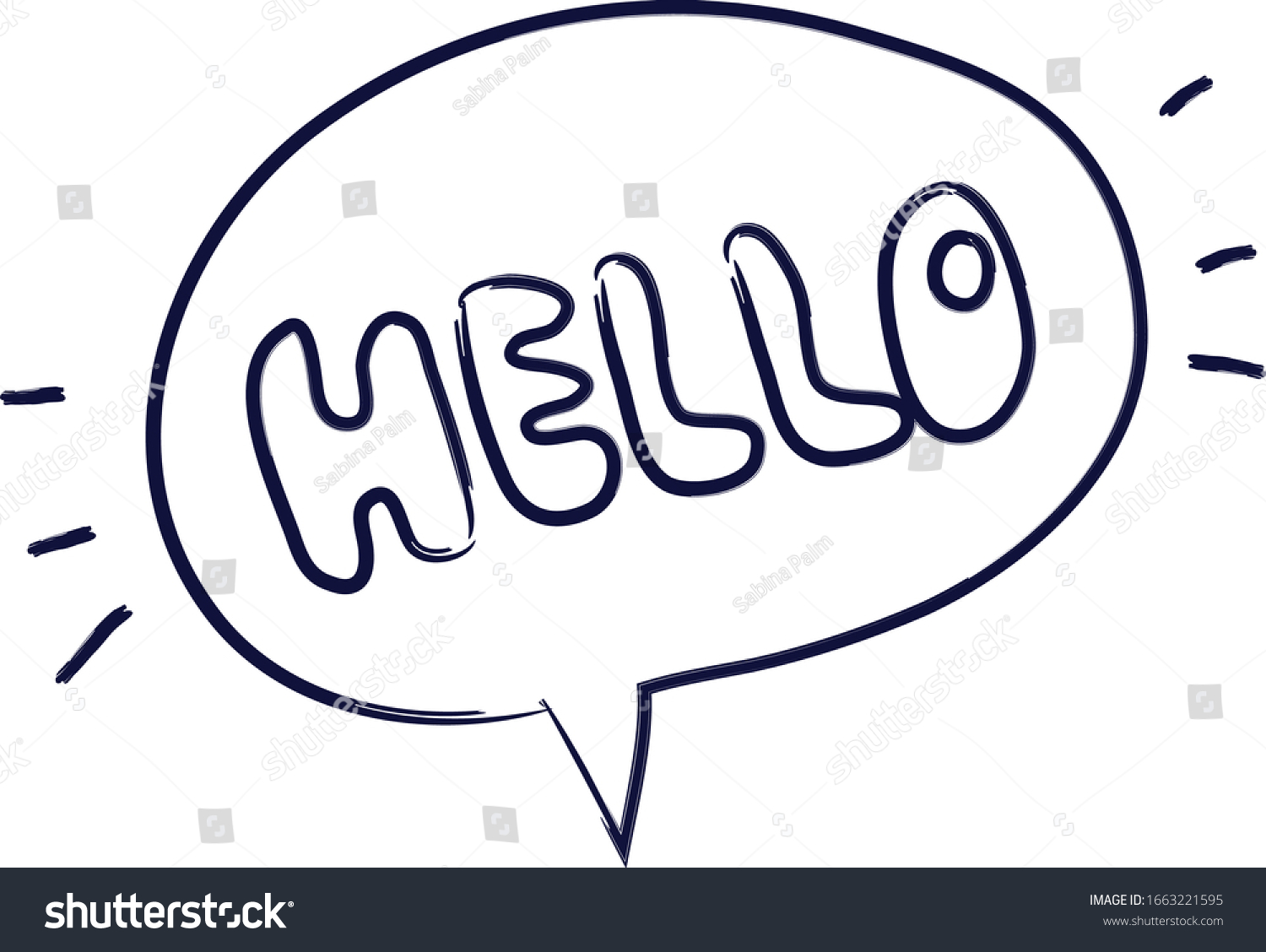 Hello Vector Illustration Bubble Lettering Cartoons Stock Vector ...