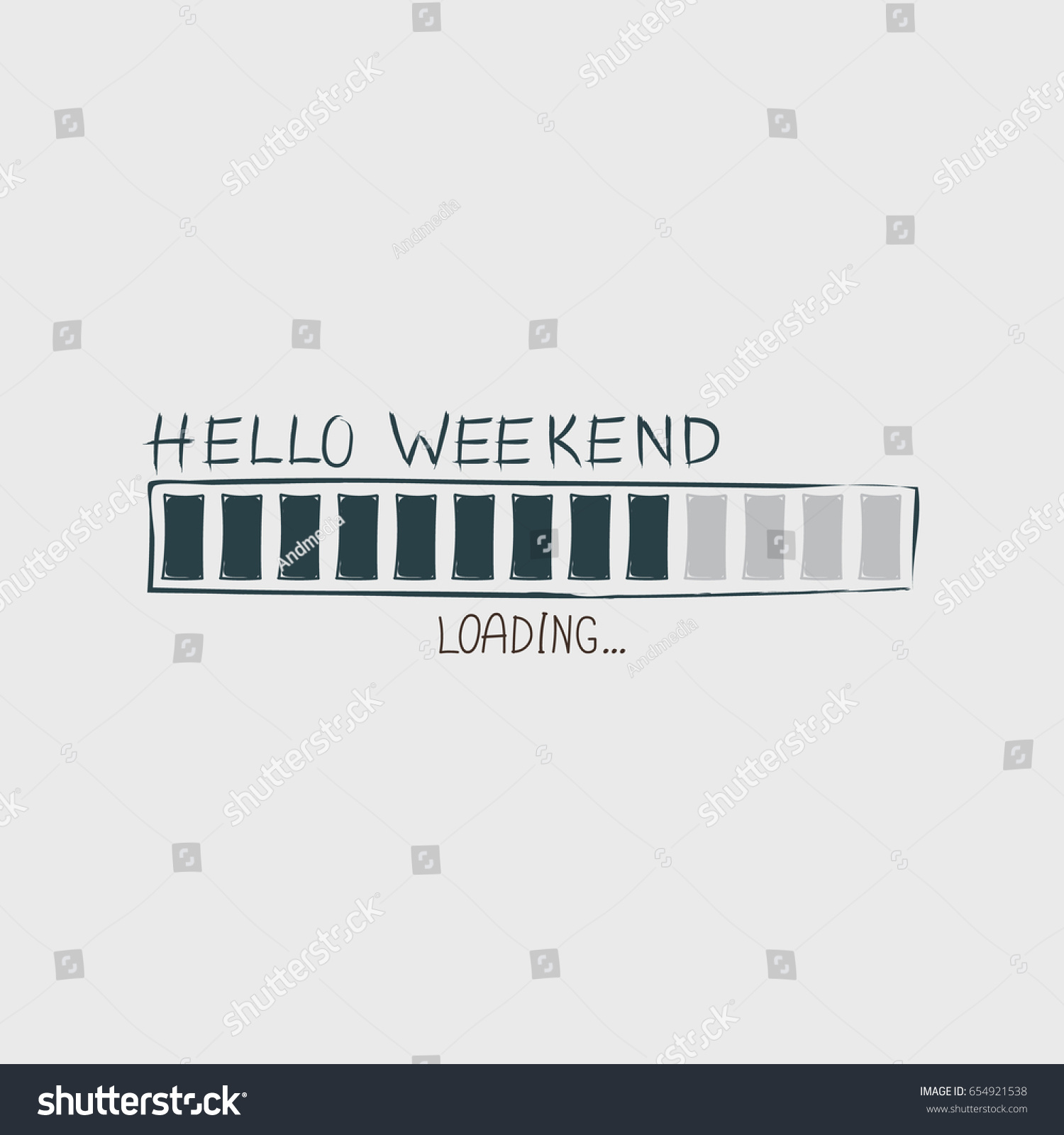 Hello Weekend Loading Progress Bar Stock Vector (Royalty Free) 654921538