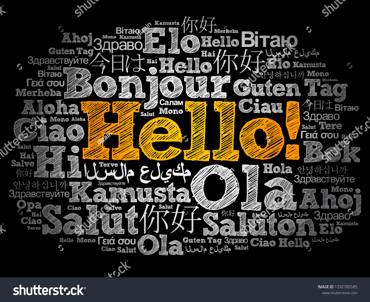 SVG of Hello word cloud in different languages of the world svg
