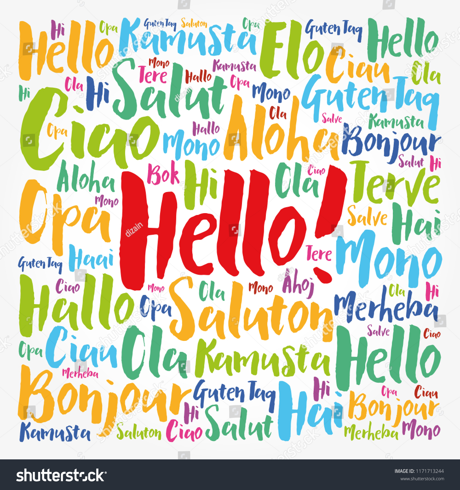 Hello Word Cloud Different Languages World Stock Vector (Royalty Free ...