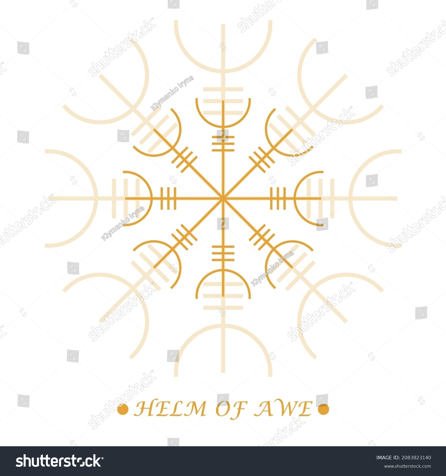 Helm Awe Helm Terror Sign Aegishjalmur Stock Vector Royalty Free