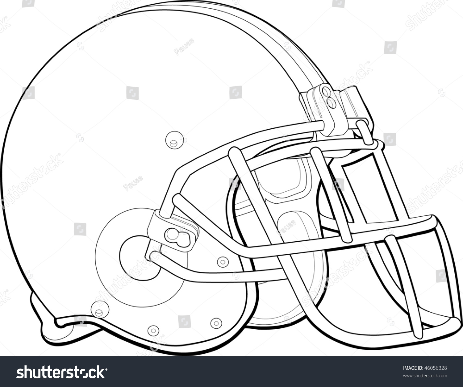 Helmet Football Team Outline Stock Vector 46056328 - Shutterstock