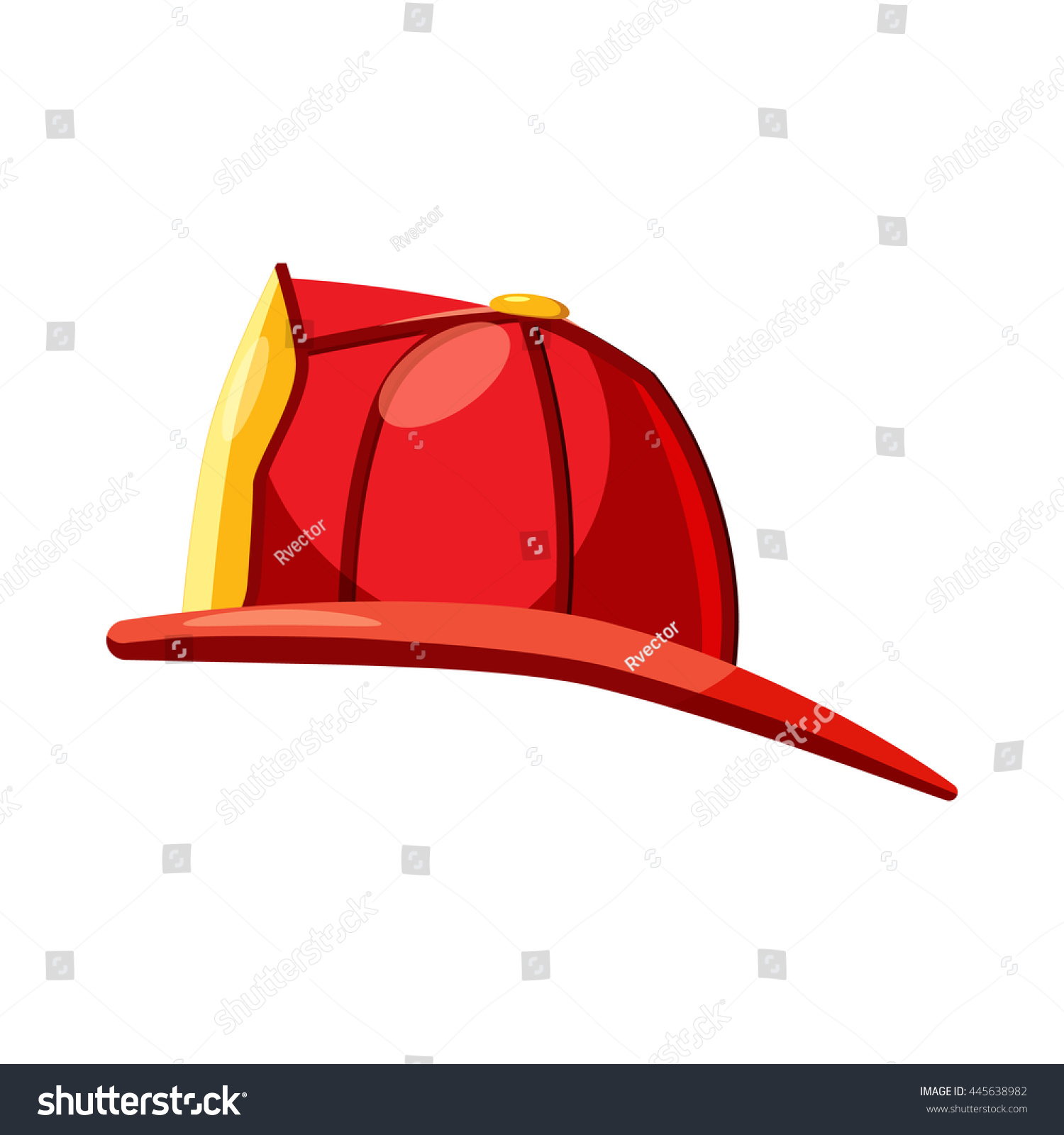 Helmet Firefighter Icon Cartoon Style On Stock Vector (Royalty Free ...