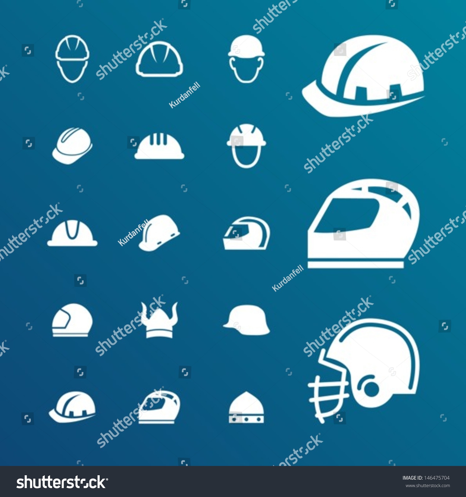 Helmet Pictograms Stock Vector 146475704 - Shutterstock