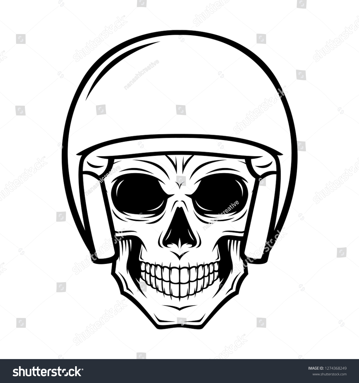 Helmet Skull Illustration Stock Vector (Royalty Free) 1274368249 ...