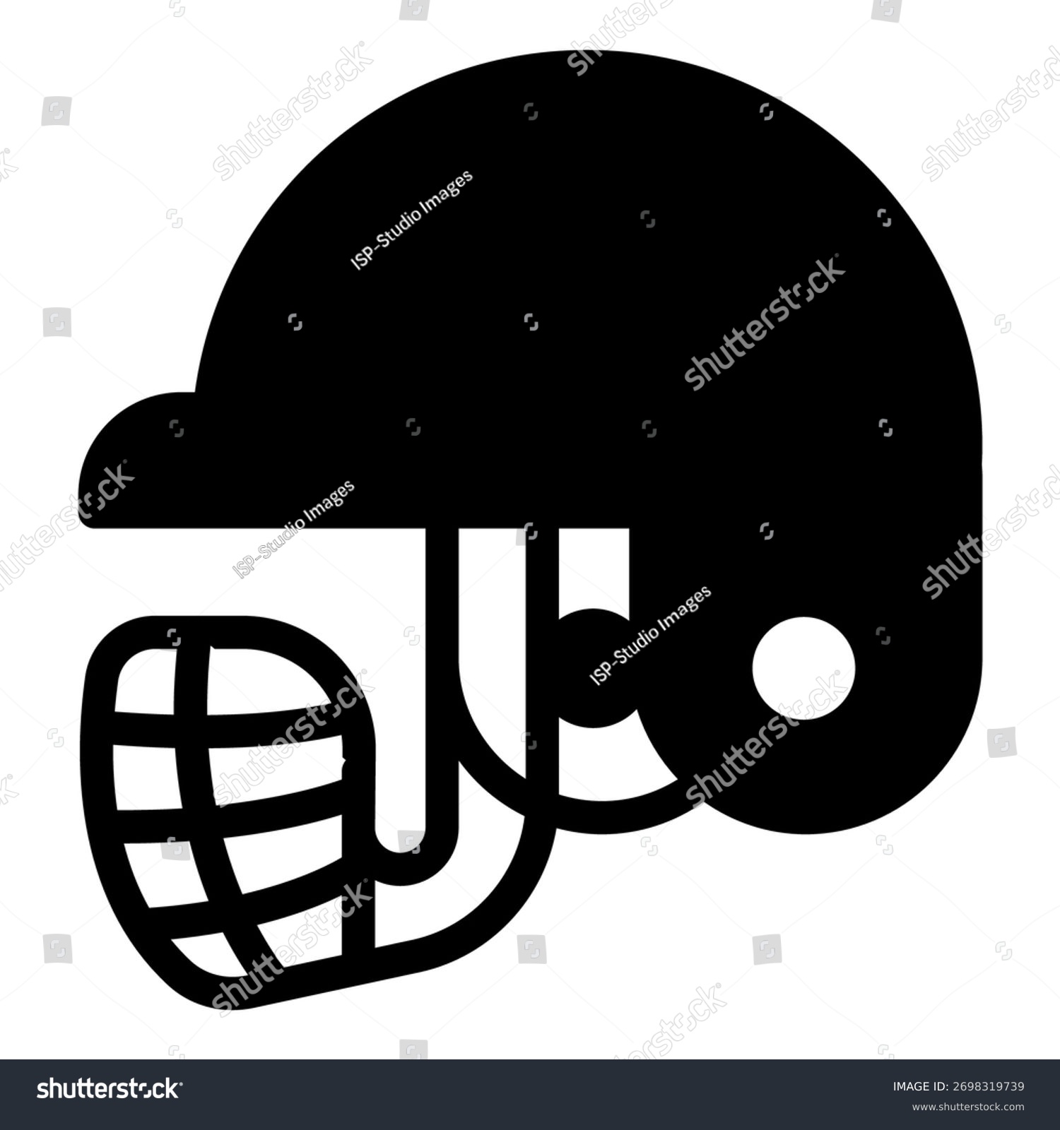 black helmet icon, protective gear, sport clip art preview