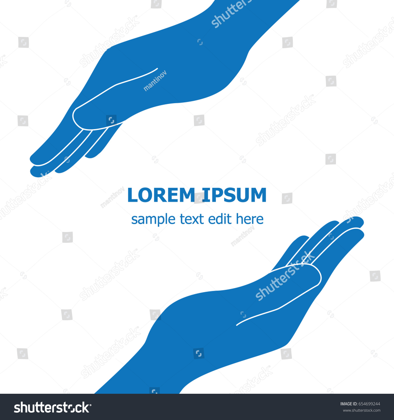 Help Protecting Supporting Hands Logo Background vector de stock