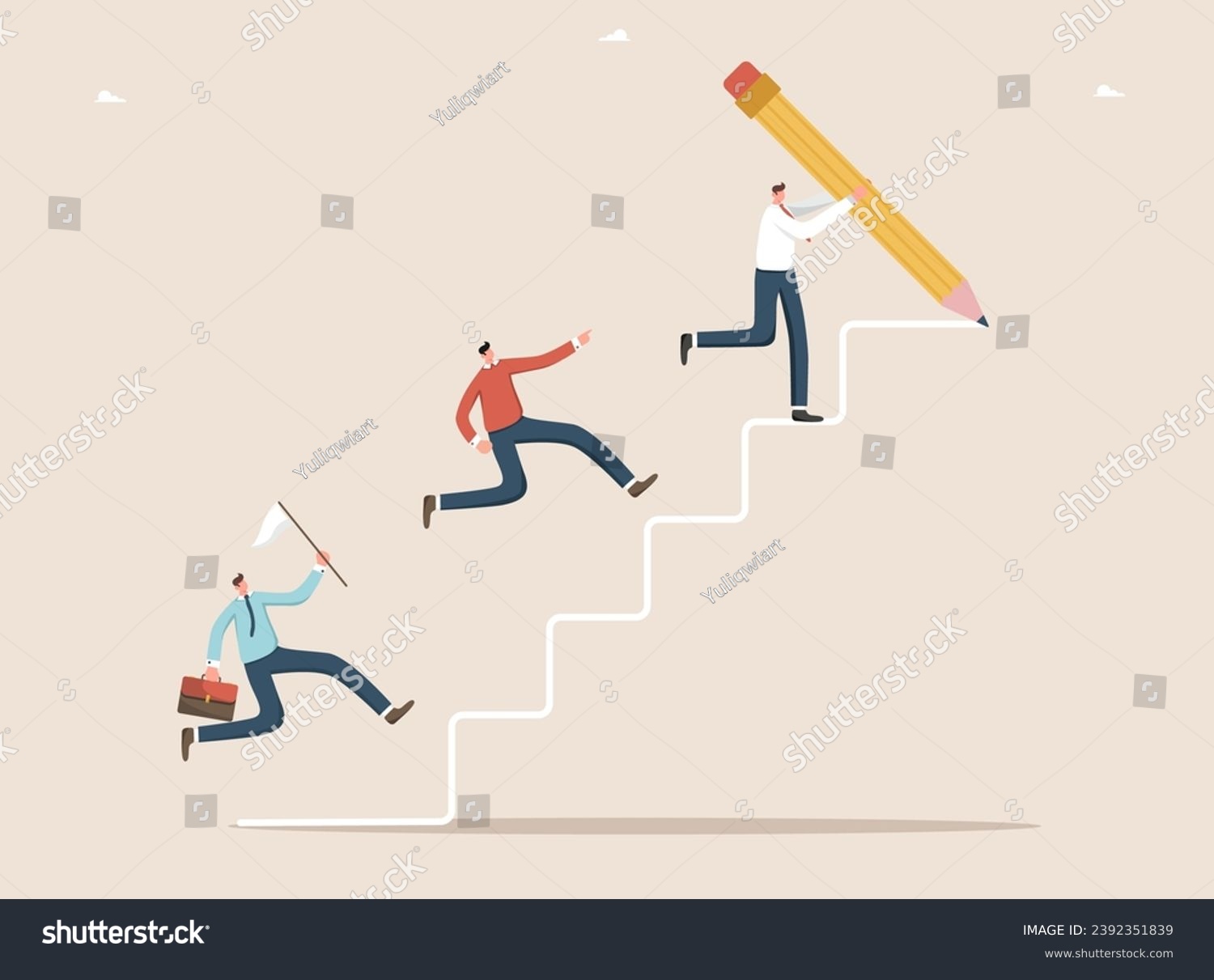 SVG of Help or mentoring in creating path to achieving goal, teamwork to overcoming obstacles and receiving rewards, strategic planning for great success or high results, leader draws stairs for coworkers. svg