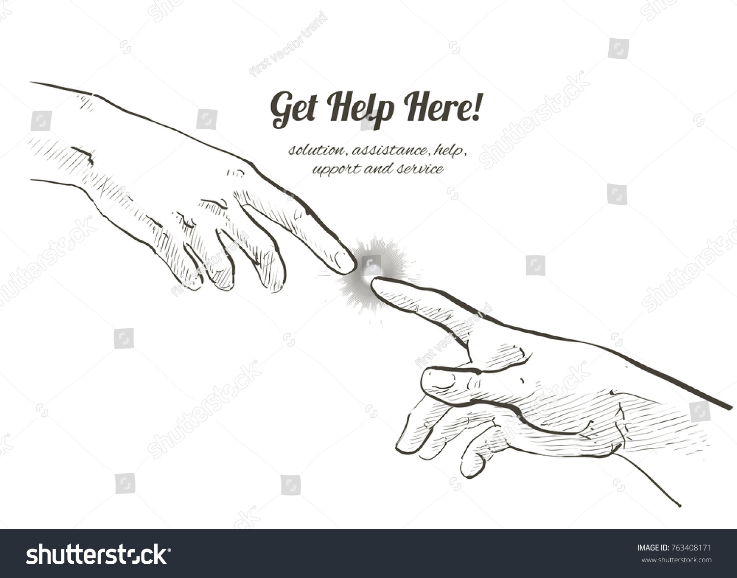 Helping Hand Concept Gesture Sign Help Stock Vector Royalty Free