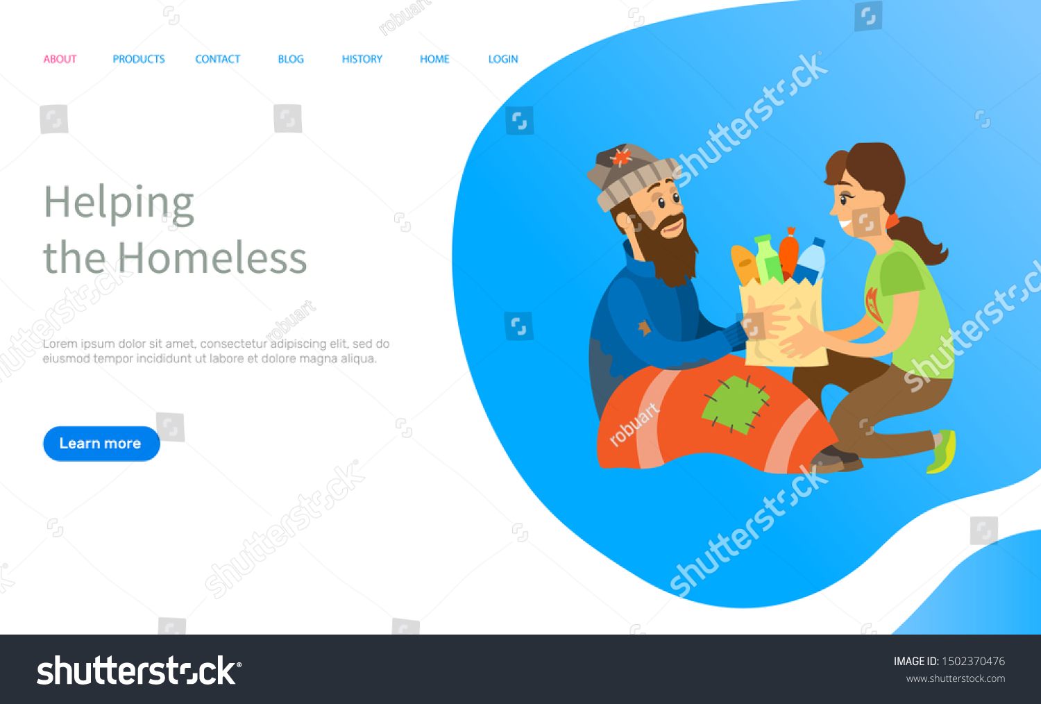 Ældre Fundament Merchandising Helping Homeless Woman Volunteer Giving Products Stock Vector (Royalty  Free) 1502370476