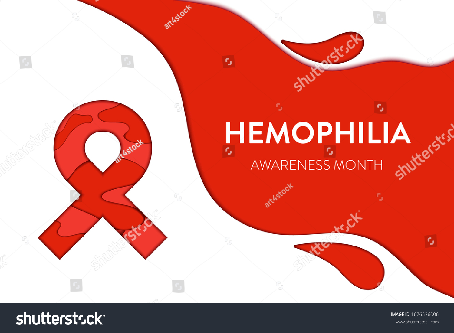 Hemophilia Awareness Poster Red Blood Ribbon: เวกเตอร์สต็อก (ปลอดค่า ...