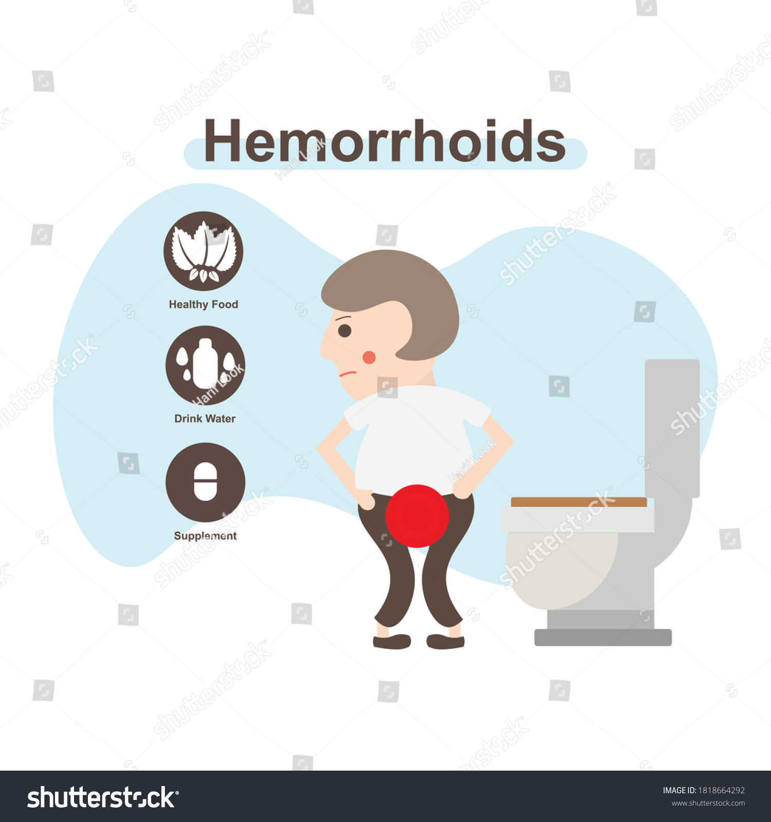 Hemorrhoids Vector Concept Flat Design Illustration Stock Vector ...