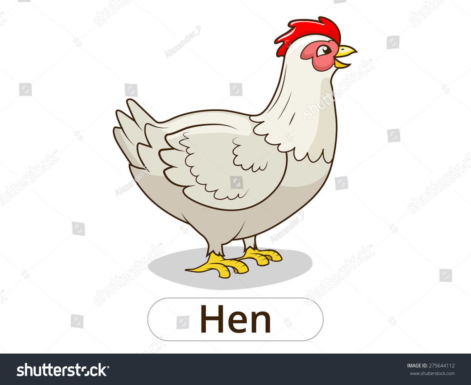 Hen Animal Cartoon Illustration For Children - 275644112 : Shutterstock