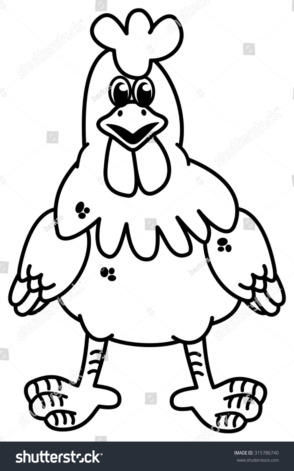 Hen Standing Coloring Stock Vector (Royalty Free) 315786740 | Shutterstock