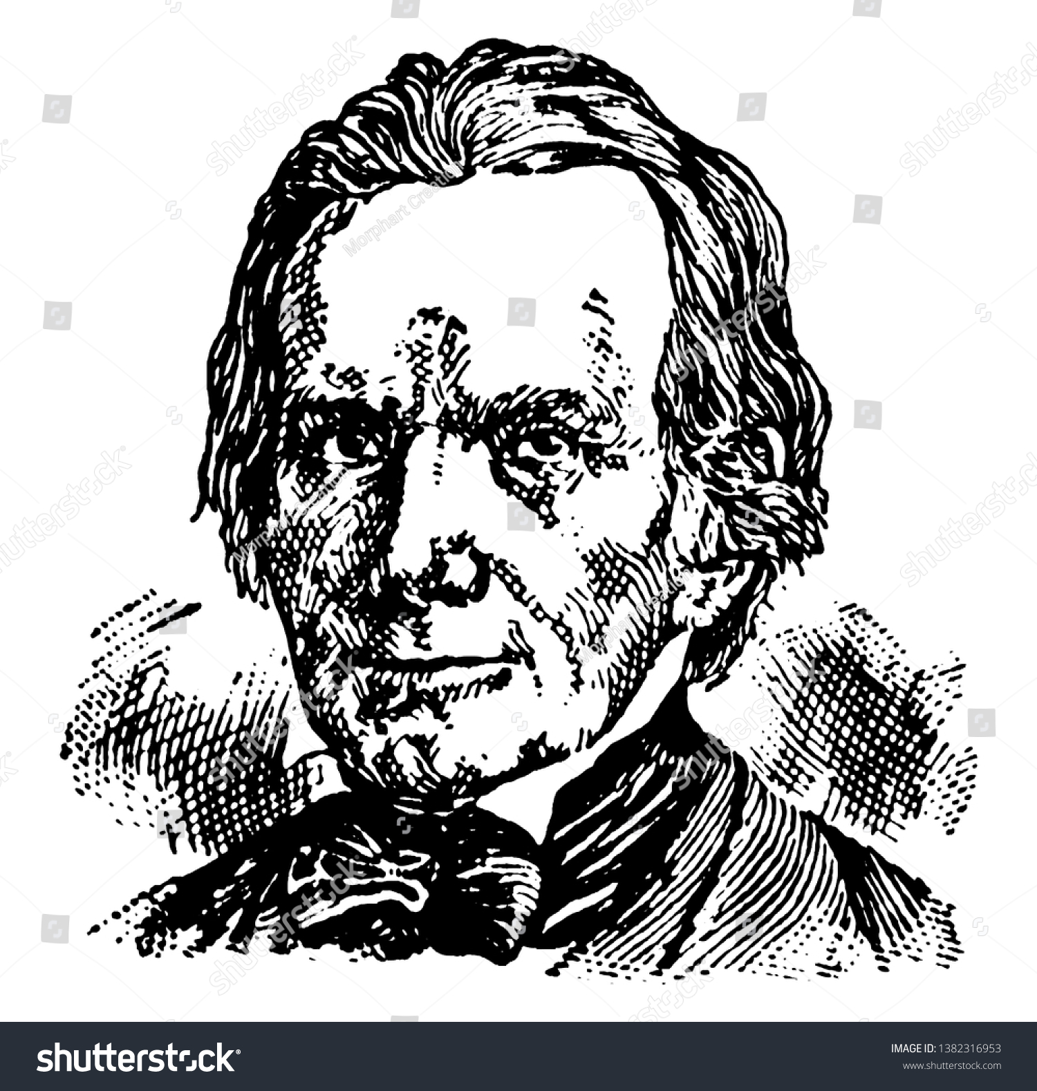 SVG of Henry Clay, 1777-1852, he was an American lawyer, statesman, skilled orator, United States senator from Kentucky and speaker of U.S. house of representatives, vintage line drawing or engraving svg
