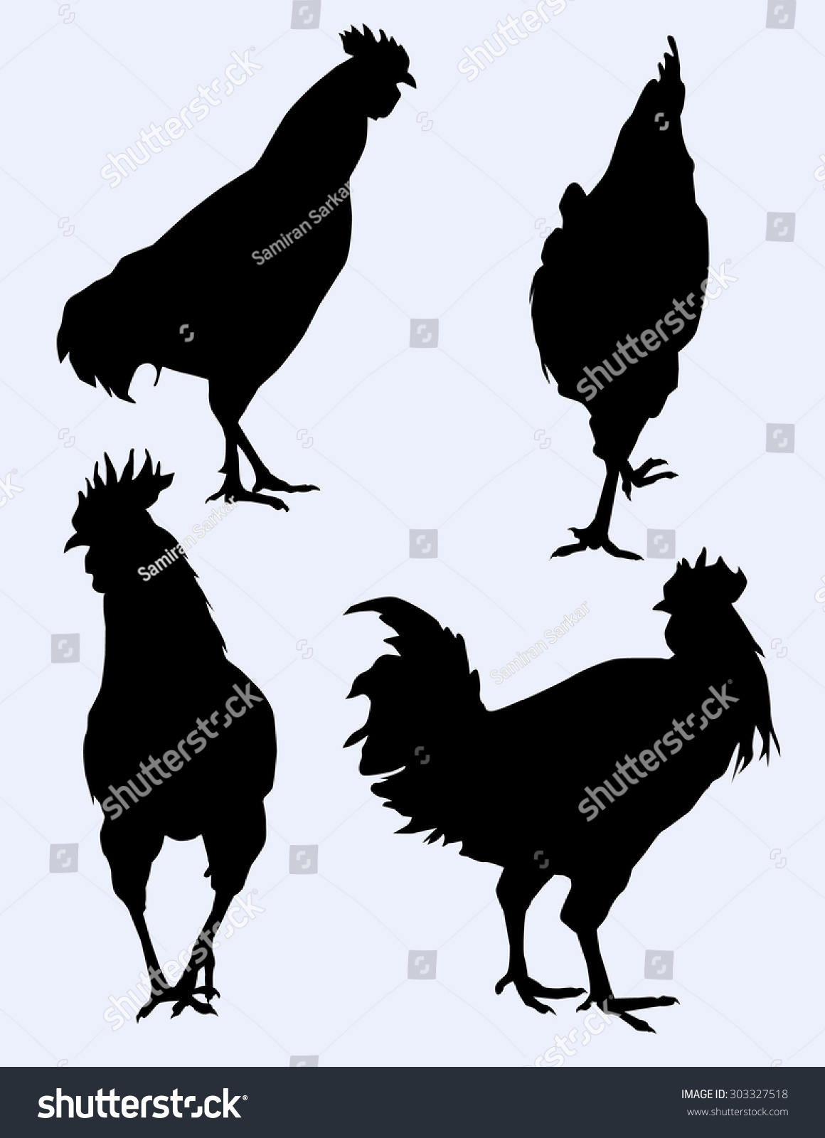 Hens Silhouette Vector Stock Vector Royalty Free 303327518 
