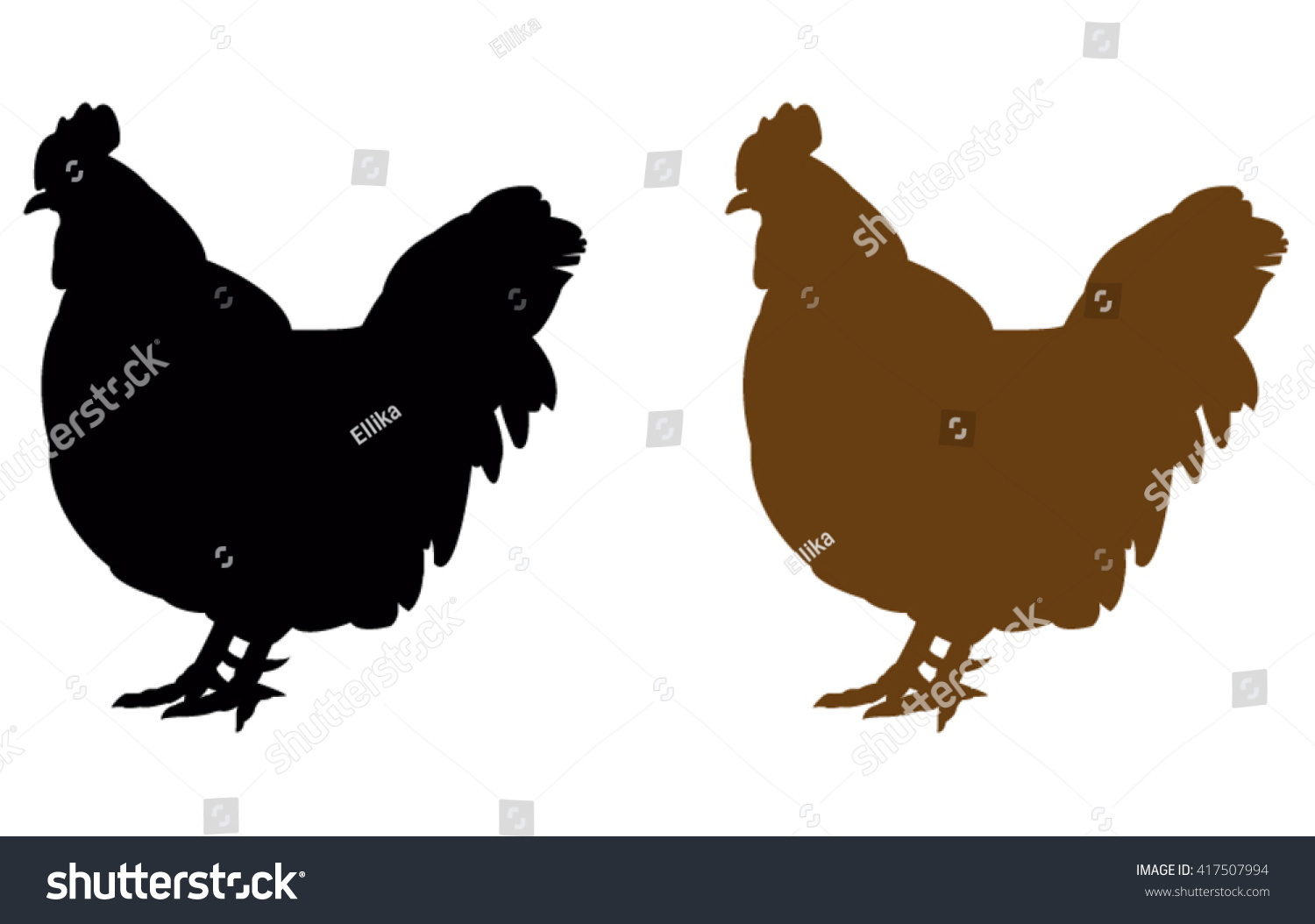 Hens Silhouette Vector Illustration Stock Vector Royalty Free 417507994 