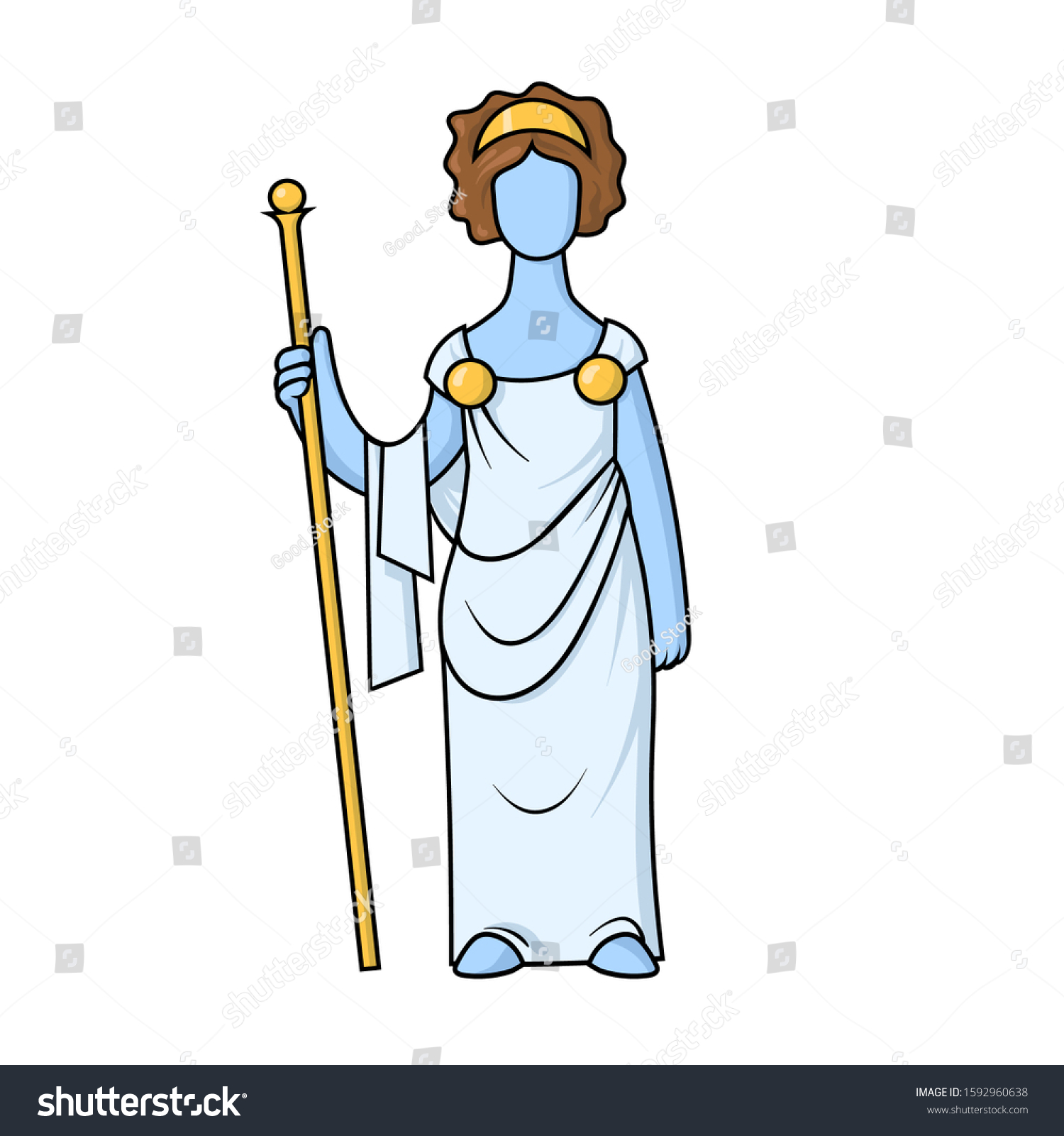 Hera Ancient Greek Goddess Marriage Mothers Stock Vector (Royalty Free ...