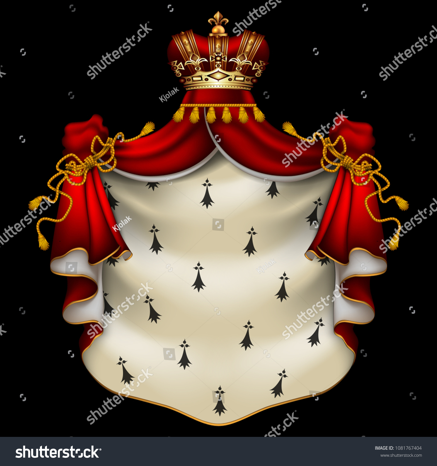 Heraldic Background Red Ermine Royal Mantle Stock Vector (Royalty Free ...