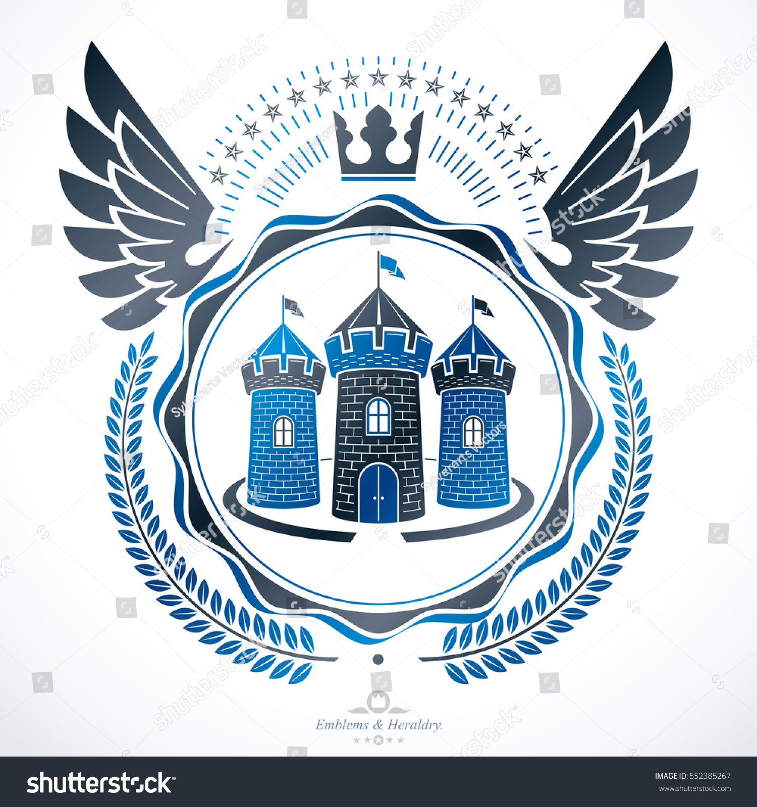 Heraldic Emblem Isolated Vector Illustration Stock Vector (royalty Free 