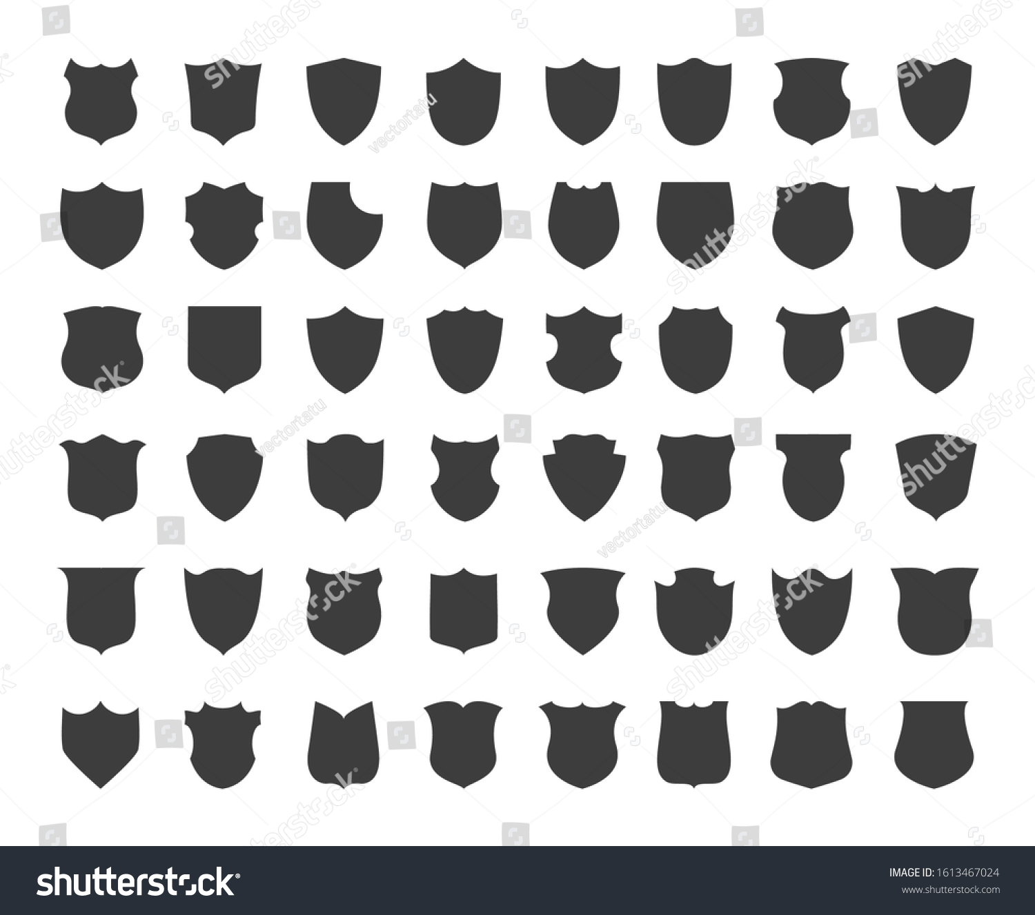 Heraldic Shield Silhouettes Blank Vintage Shields Stock Vector (Royalty ...