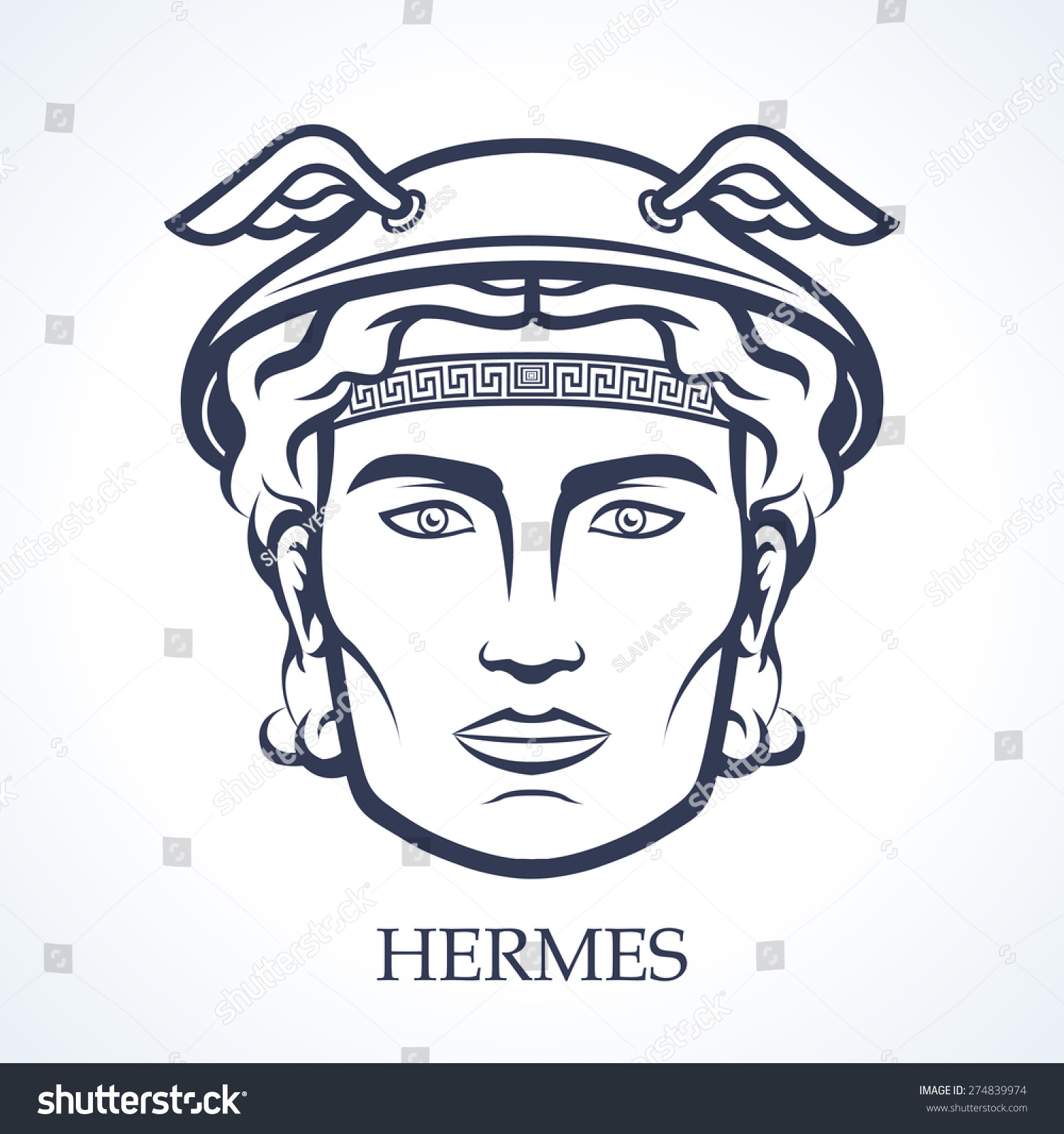 Hermes Ancient Greek God Commerce Tradesmanship Stock Vector 274839974 ...