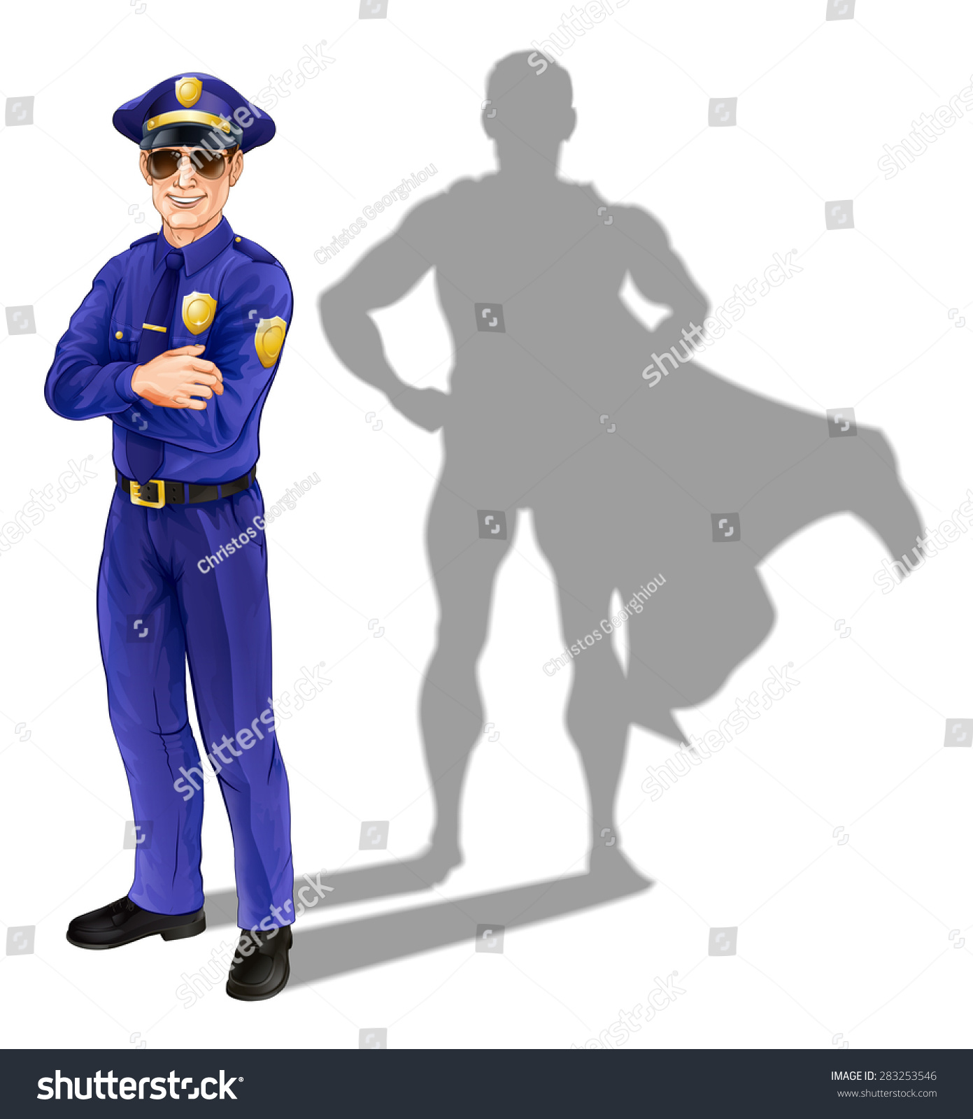 Hero Policeman Concept Conceptual Illustration Policeman Stock Vector Royalty Free 283253546 