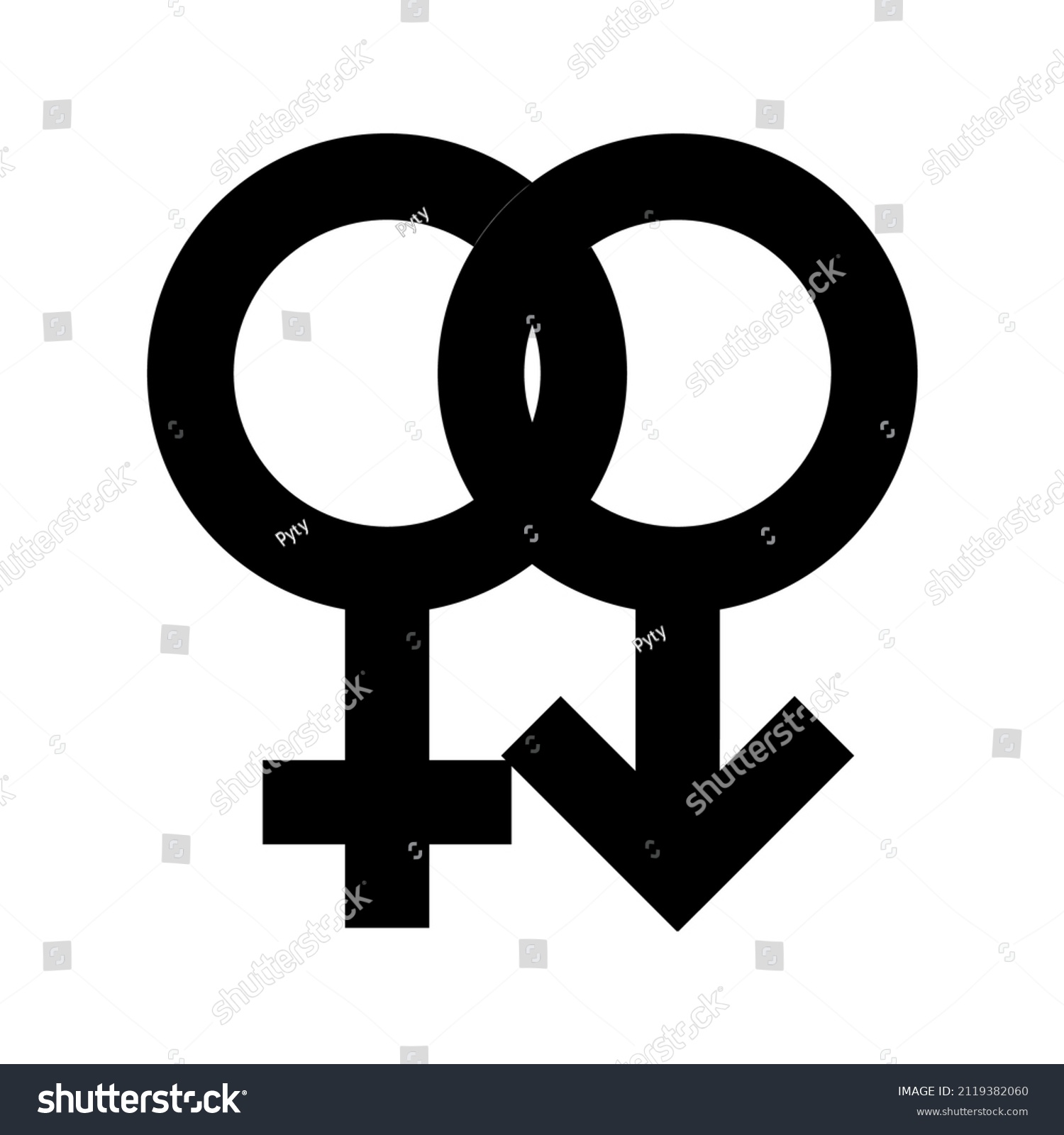 Heterosexual Pair Gender Sign Vector Icon Stock Vector Royalty Free 2119382060 Shutterstock 