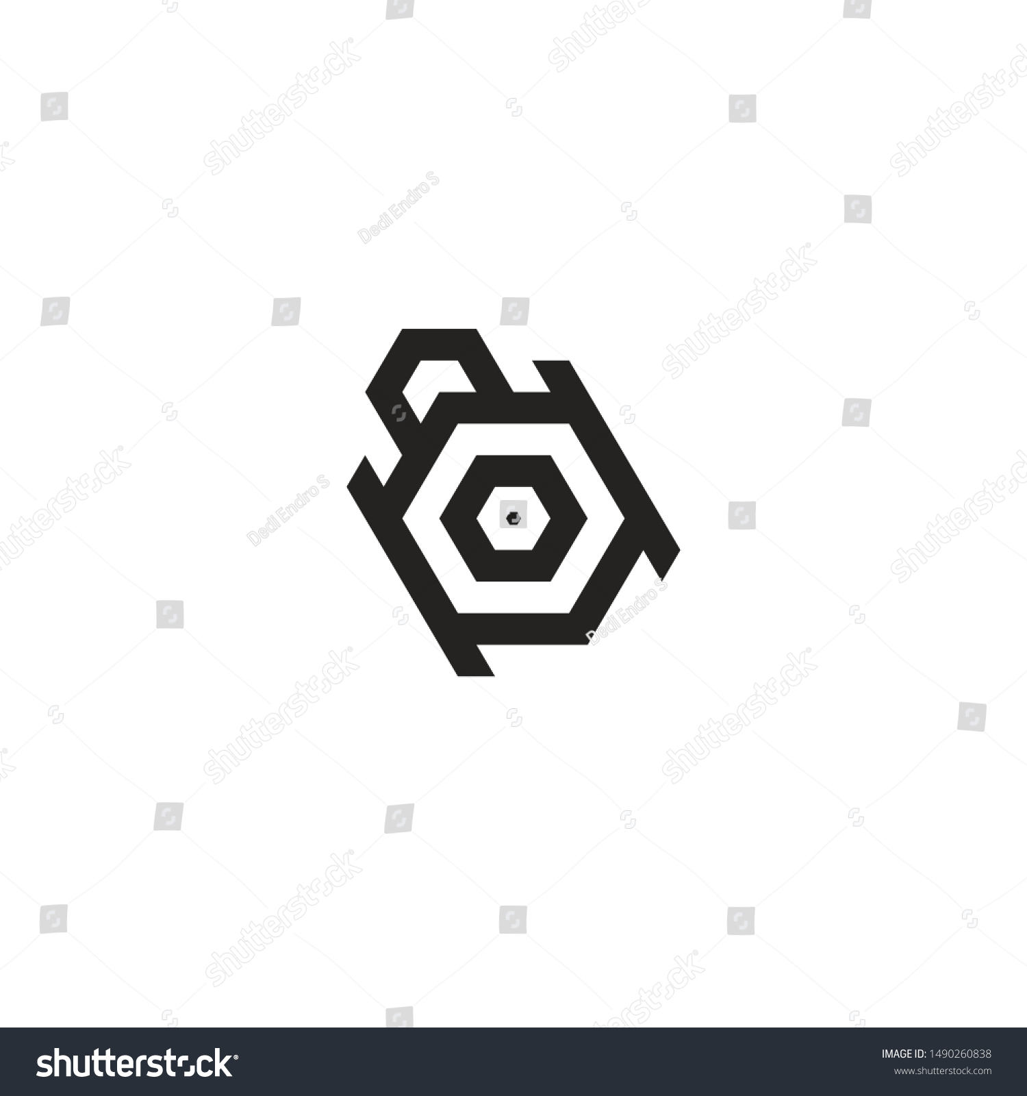 Hexa Pictures Form Aquatic Animals Stock Vector (royalty Free) 1490260838