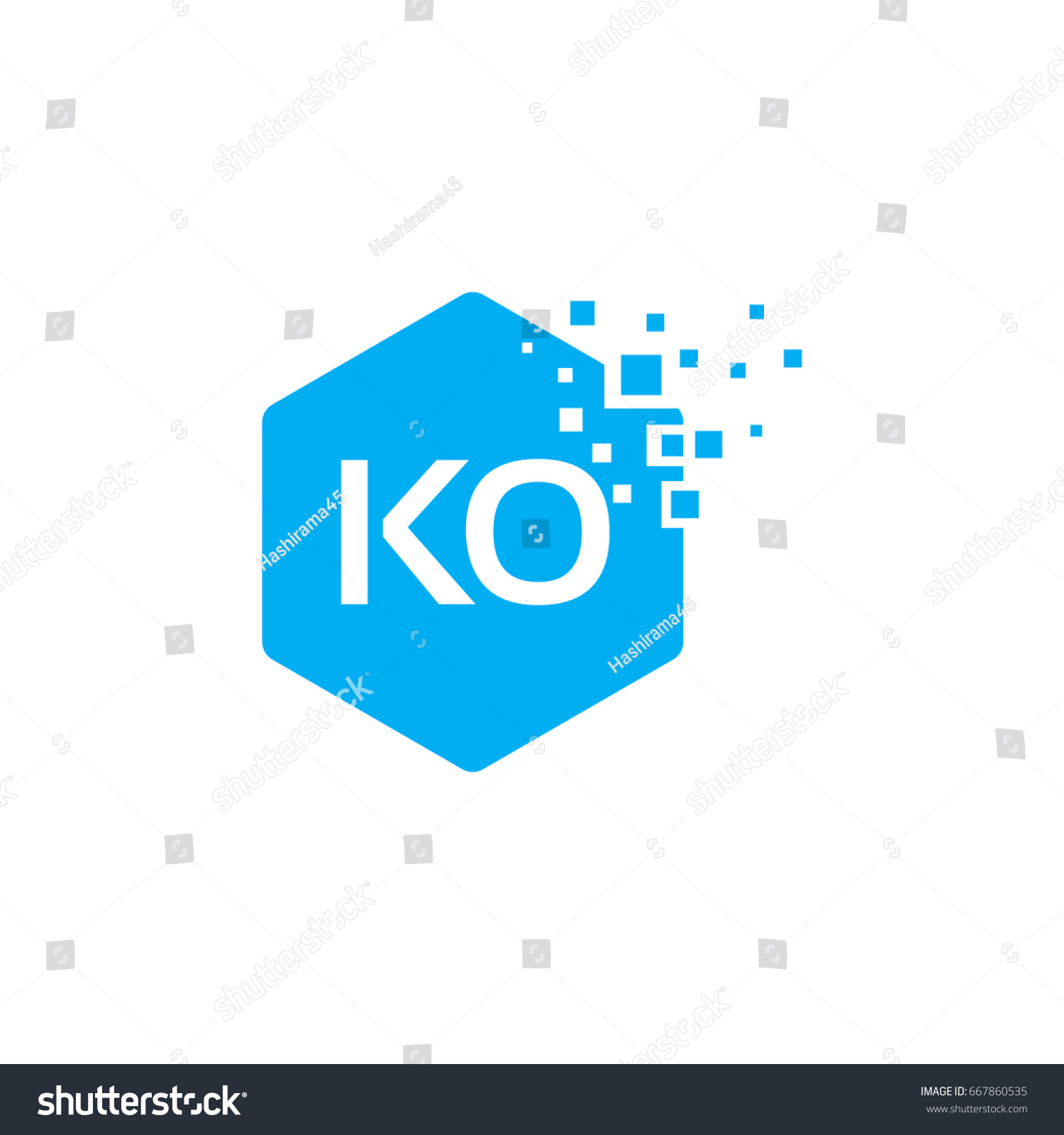 Hexagon Ko Initial Logo Designs Pixel Stock Vector Royalty Free Shutterstock