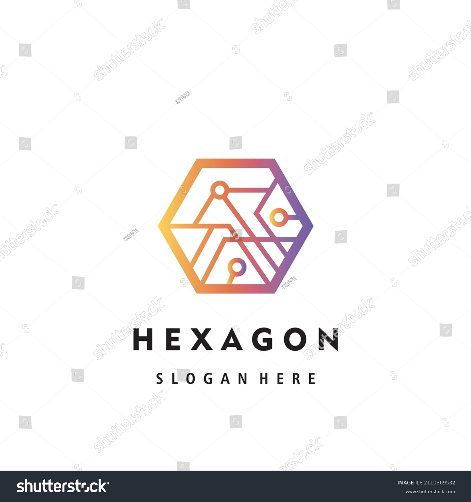 Hexagon Logo Element Illustration Color Design Stock Vector (Royalty ...