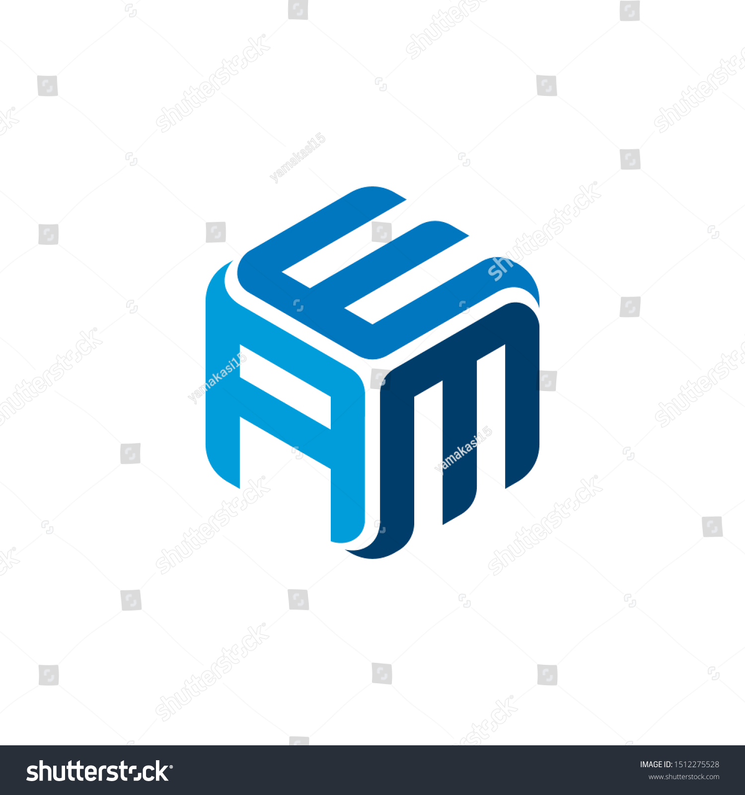 Hexagon Logo Letter Aem Logo Template Stock Vector Royalty Free 1512275528