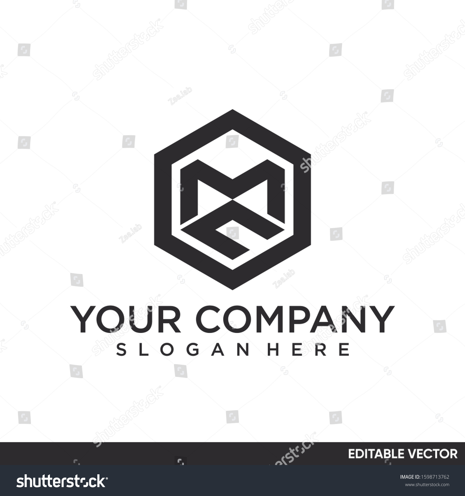 Hexagon Monogram Initial Letter Mc Logo Stock Vector (Royalty Free ...