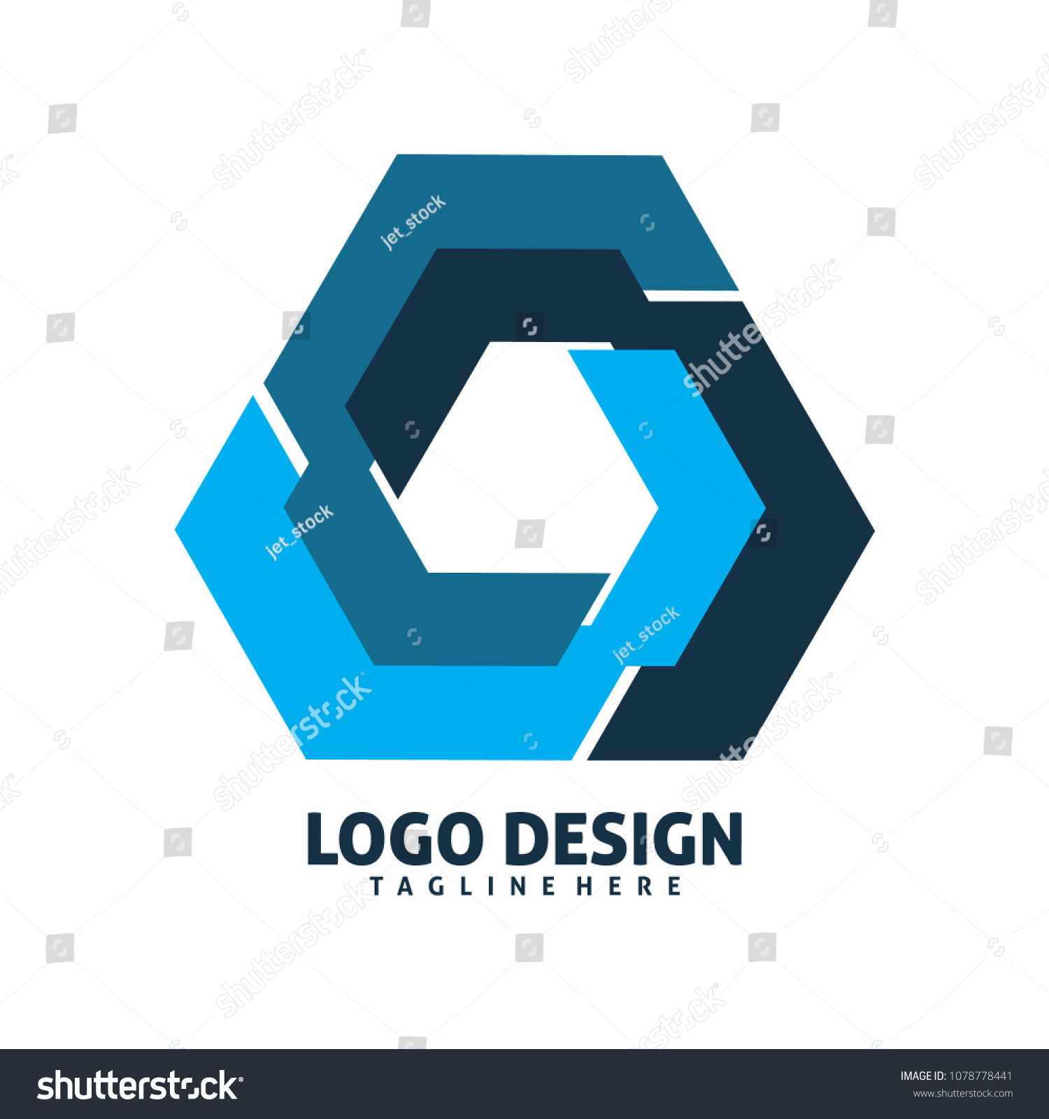 Hexagon Triangle Logo Stock Vector (Royalty Free) 1078778441