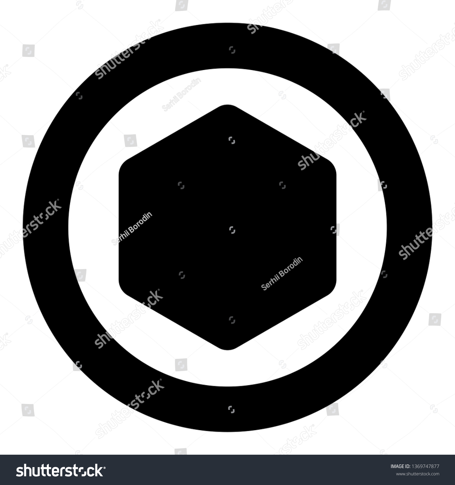 Hexagon Rounded Corners Icon Circle Round Stock Vector (Royalty Free ...