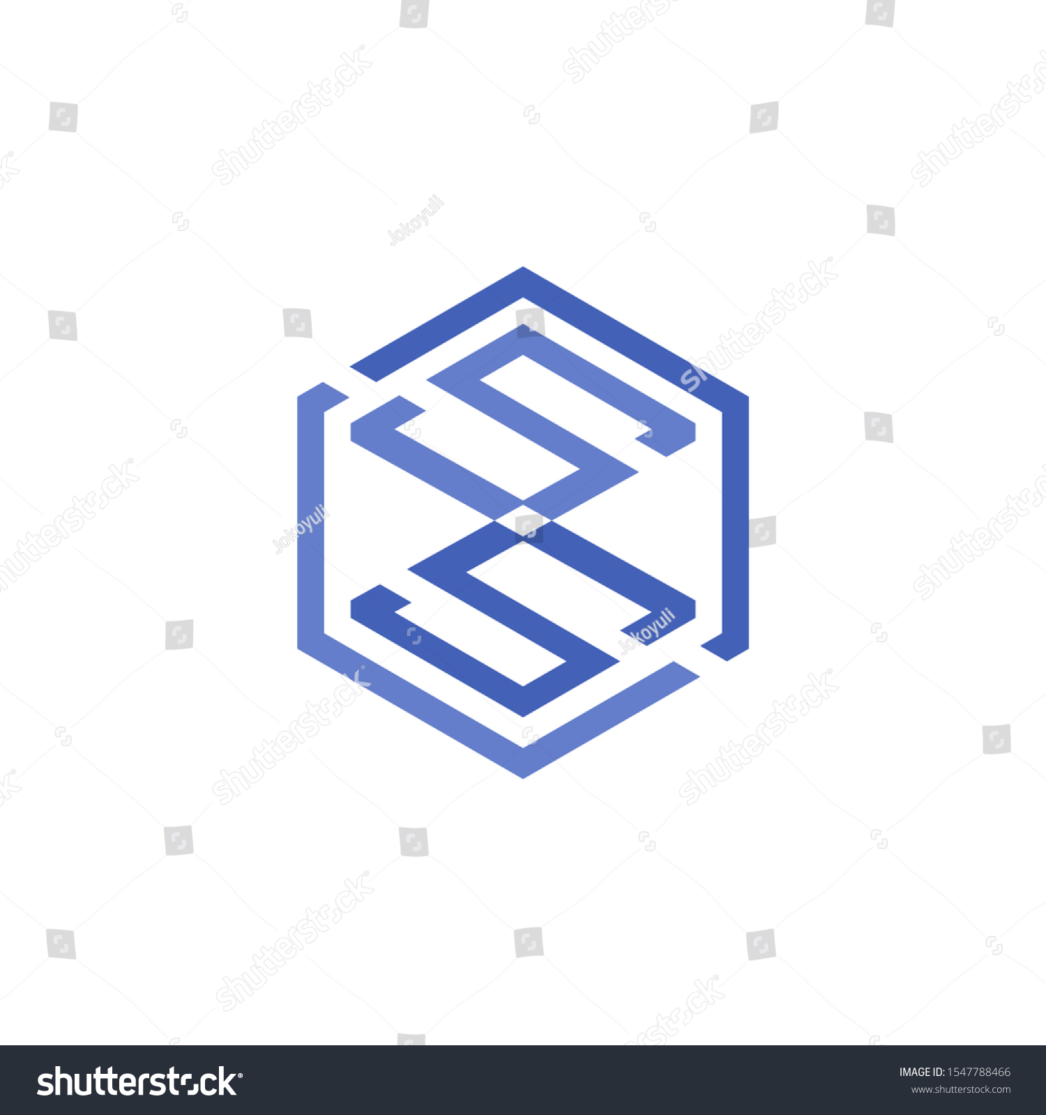 Hexagonal Cube Shaped Letter S Symbol Stock Vector Royalty Free 