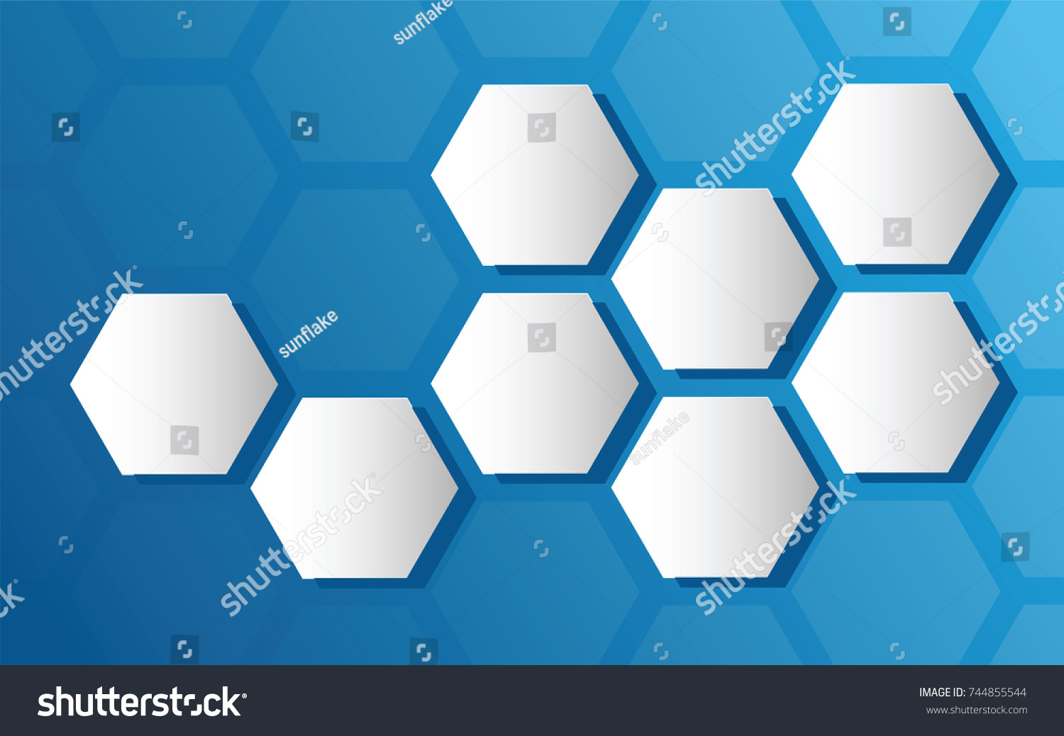 Hexagons That Highlight Background Flat Blue Vector De Stock Libre De